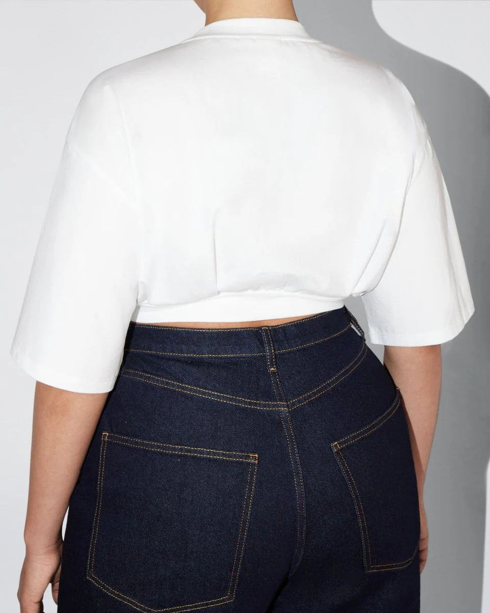 Boxy Cropped Tee | White - Image 10