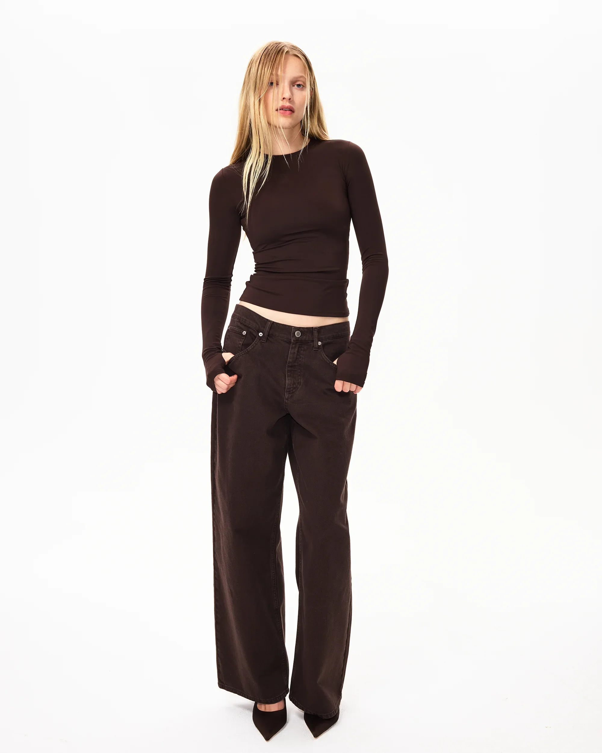 Classic Low Rise Denim | Chocolate - Image 8