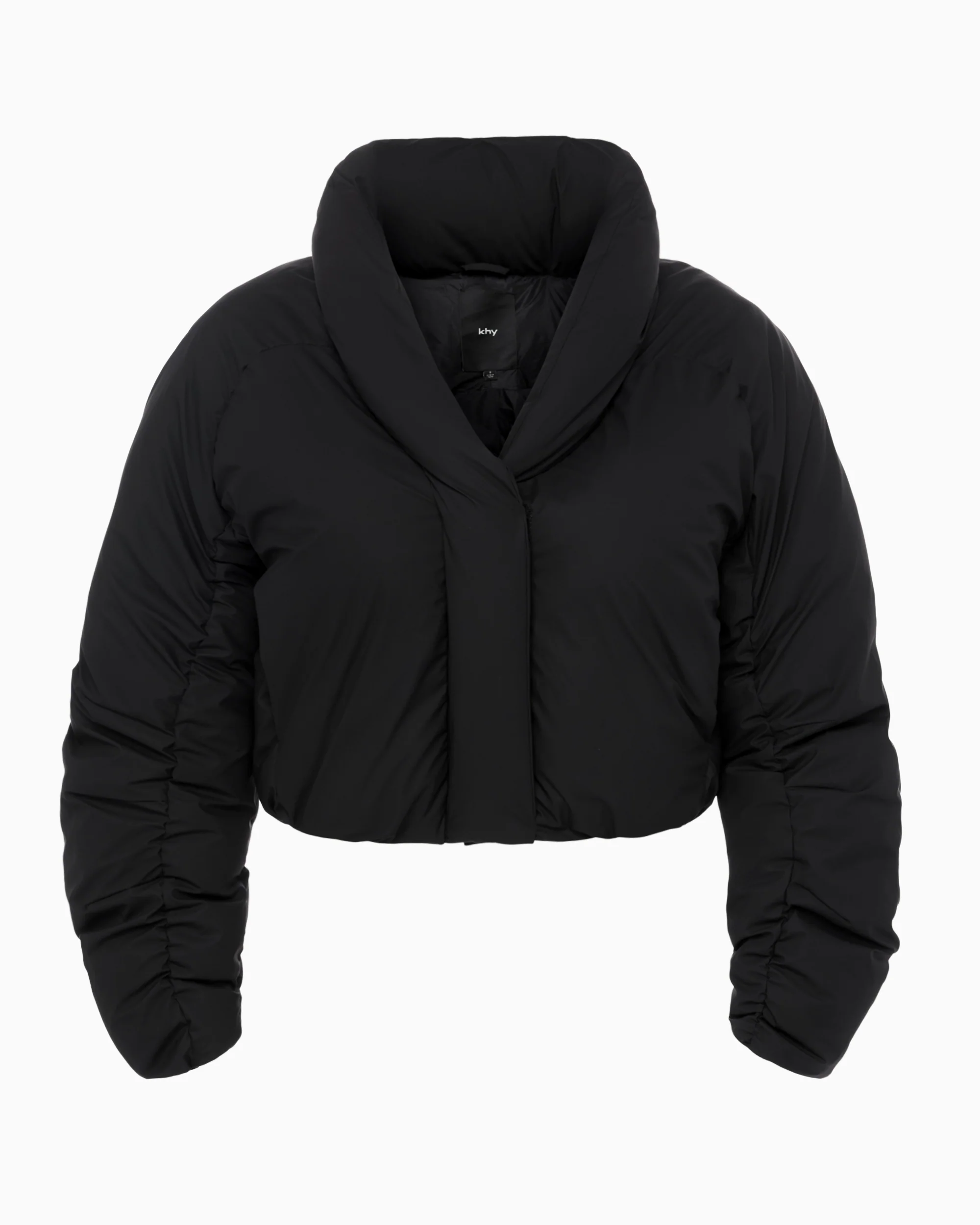 Cropped Puffer Jacket | Black - Image 2