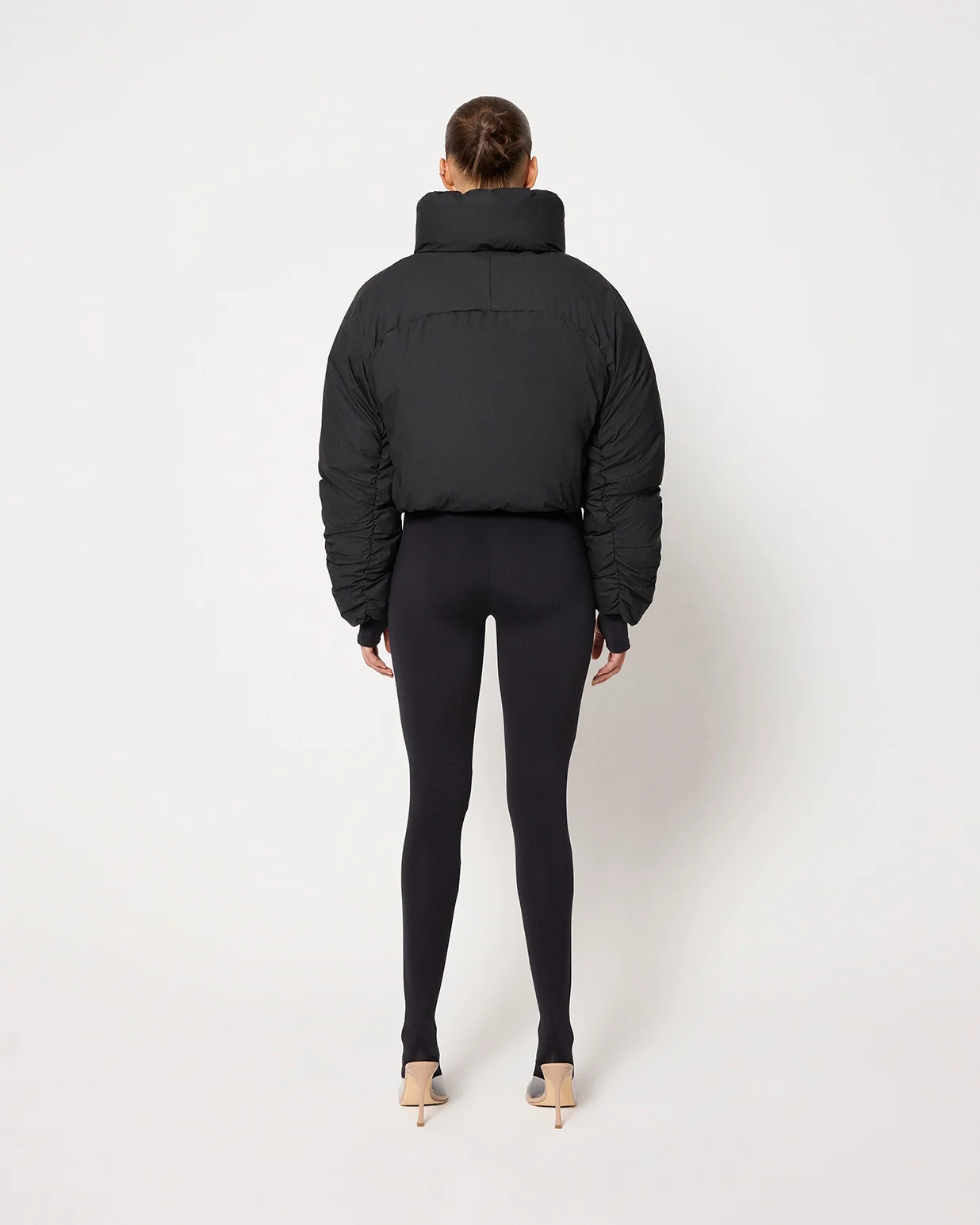 Cropped Puffer Jacket | Black - Image 5