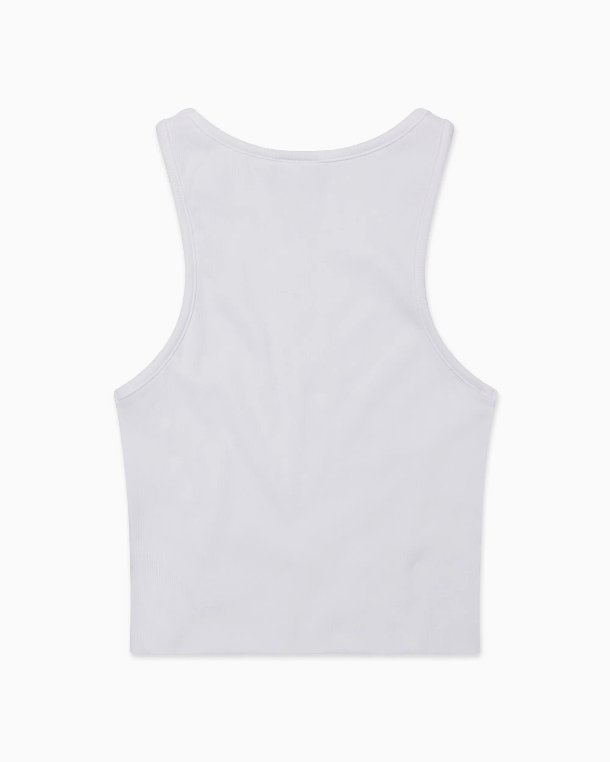 Cropped Raw Hem Rib Tank | White - Image 6