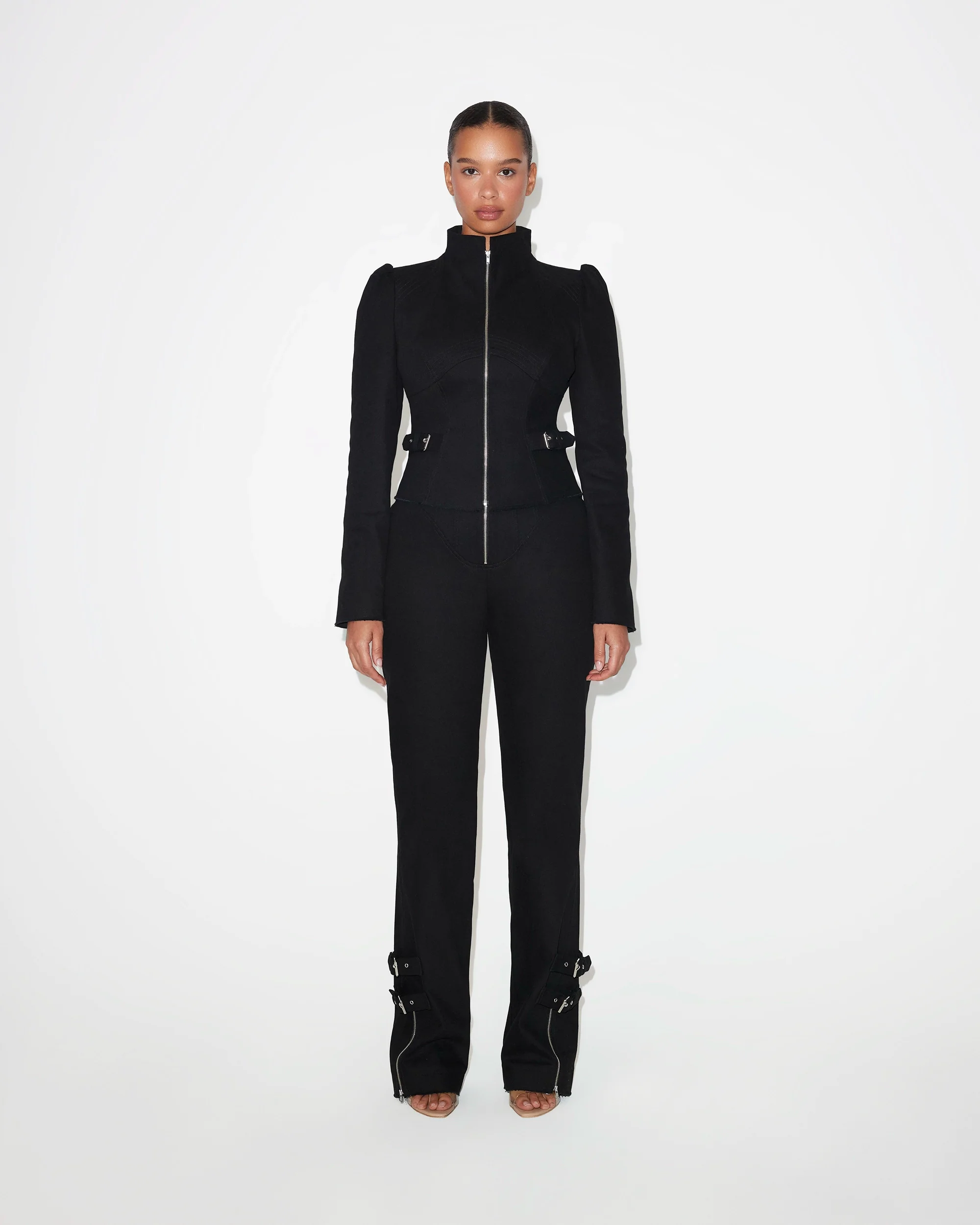 Denim Zipper Jacket | Black - Image 4