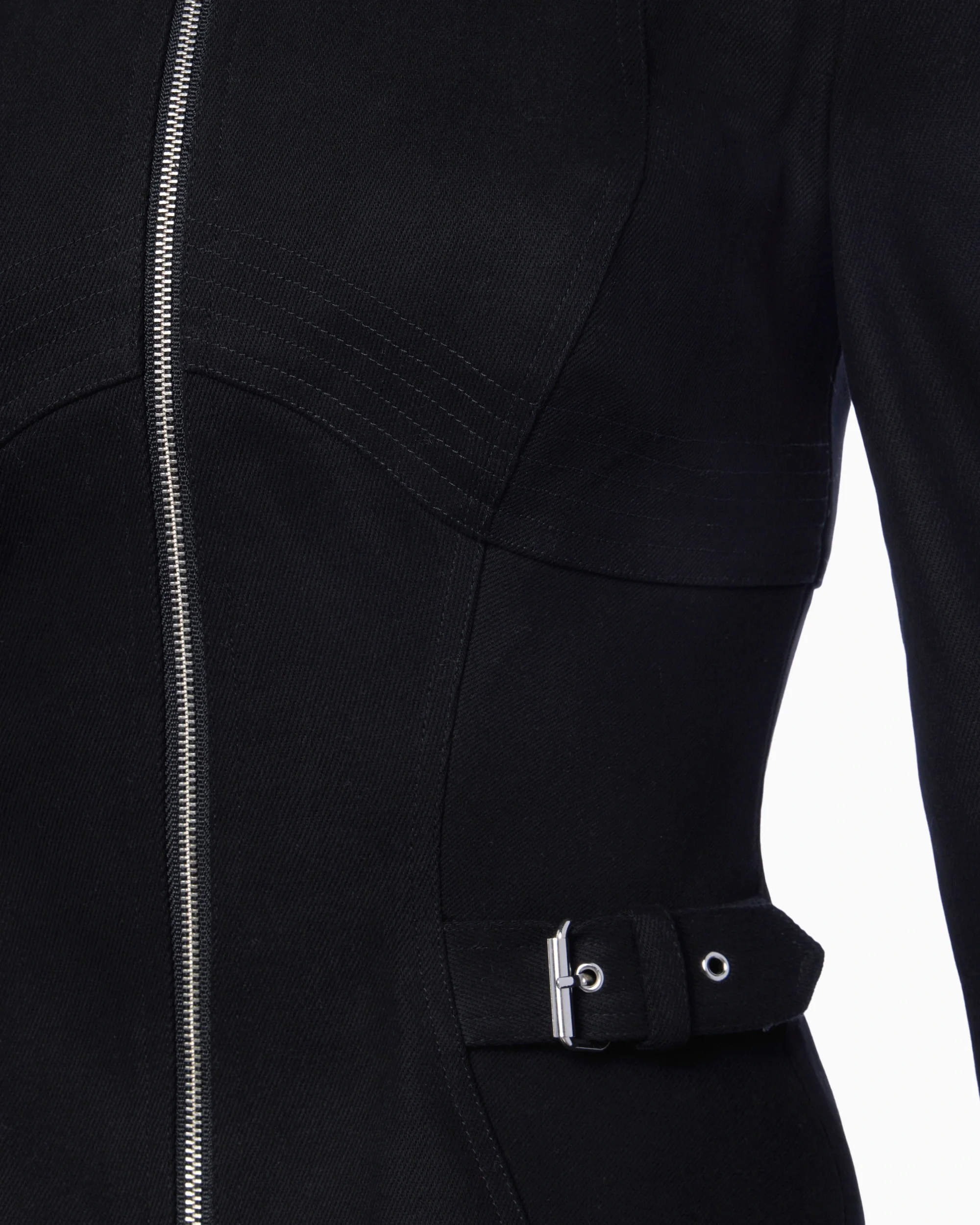 Denim Zipper Jacket | Black - Image 8