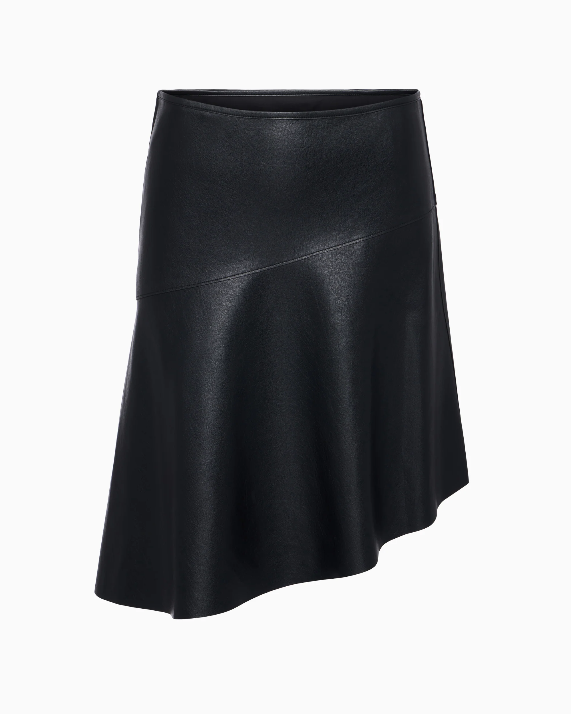 Faux Leather Asymmetrical Skirt | Black - Image 2