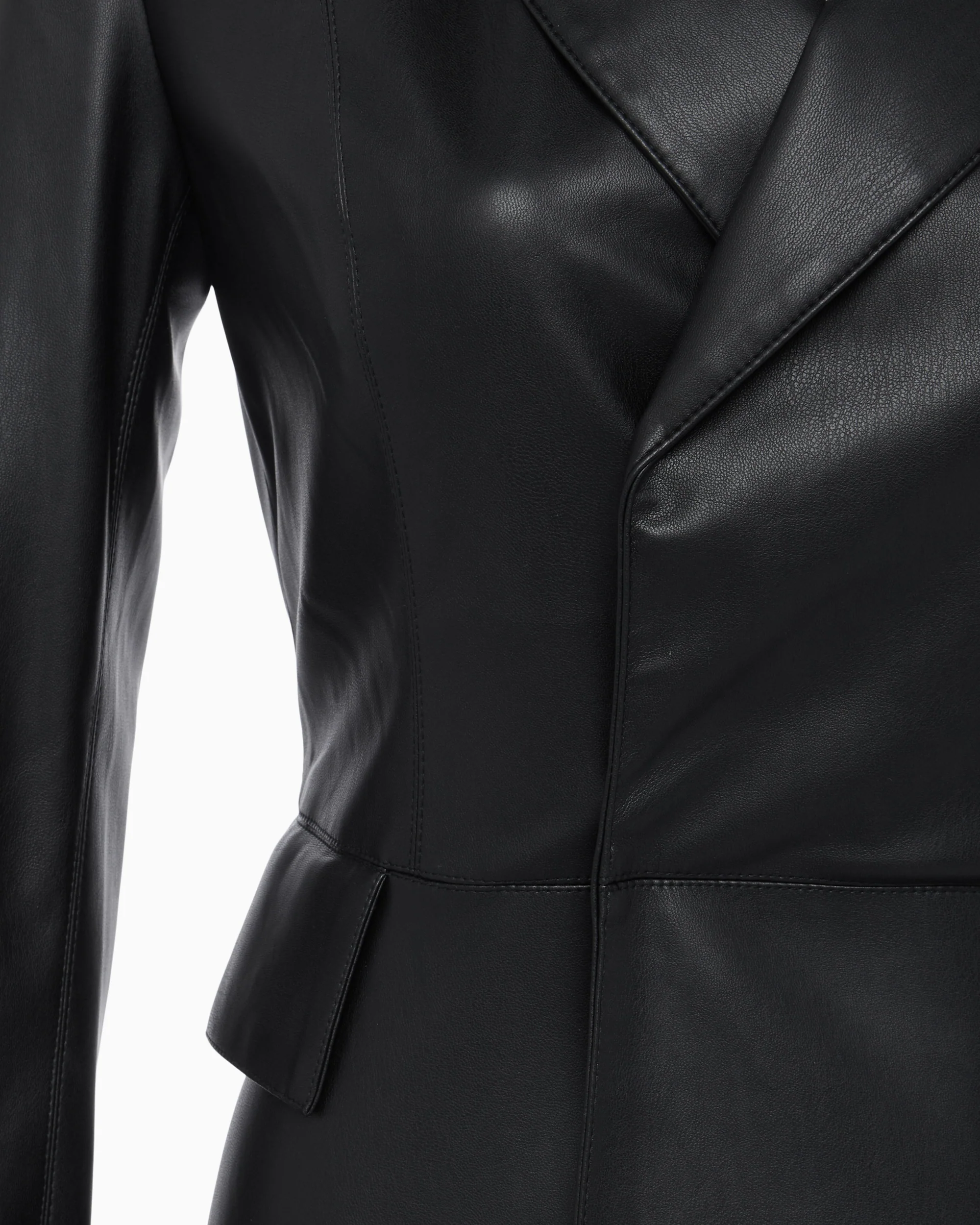 Faux Leather Blazer | Black - Image 7