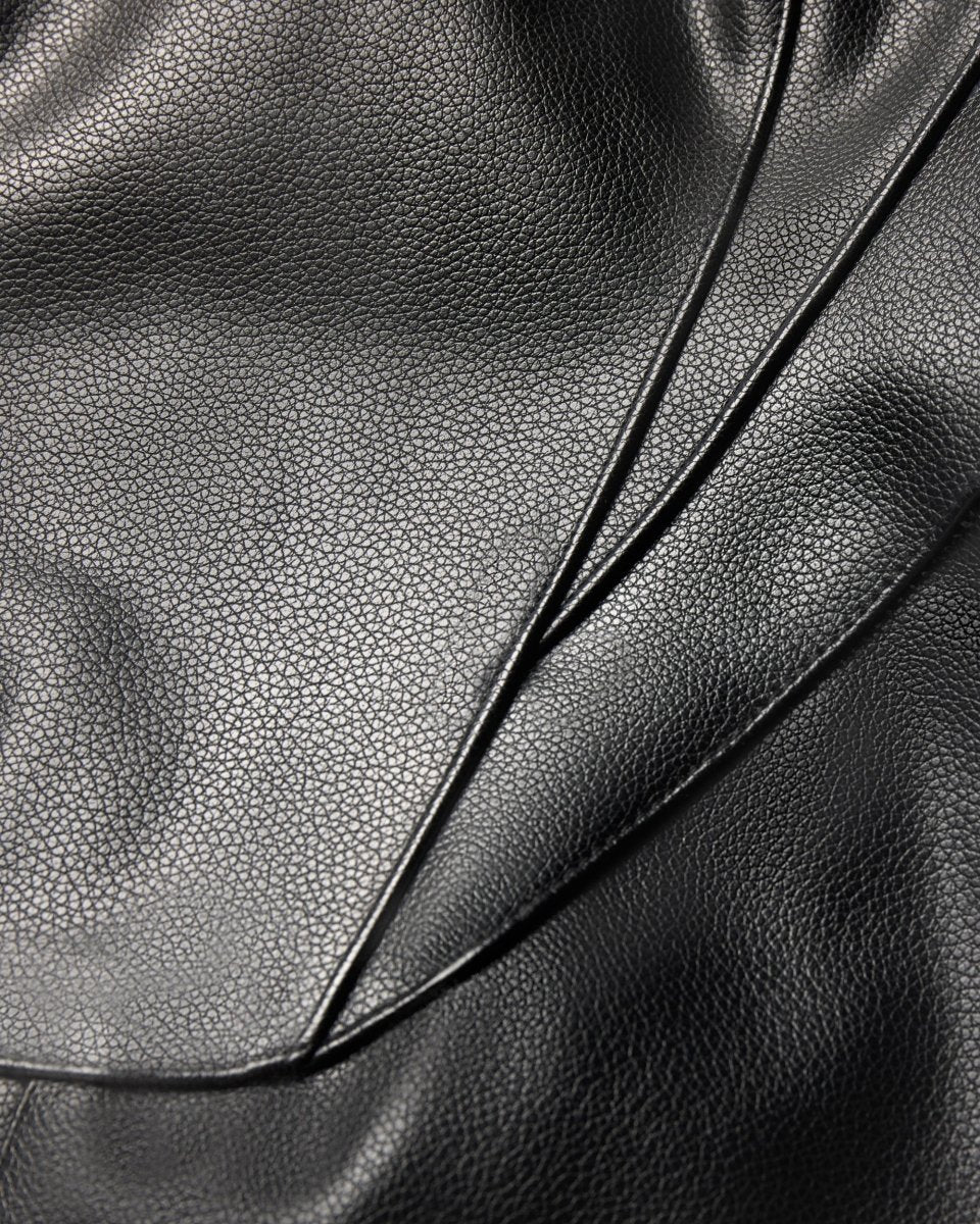 Faux Leather Strapless Long Dress | Black - Image 9