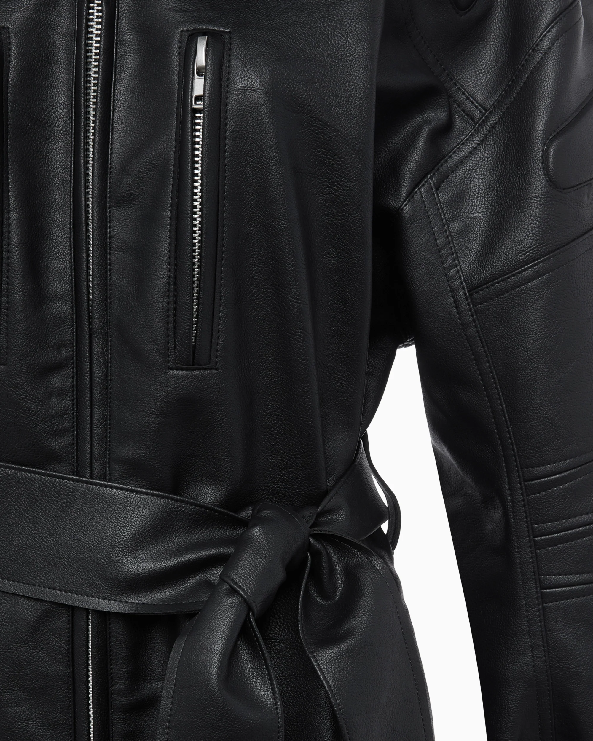 Faux Leather Trench | Black - Image 5