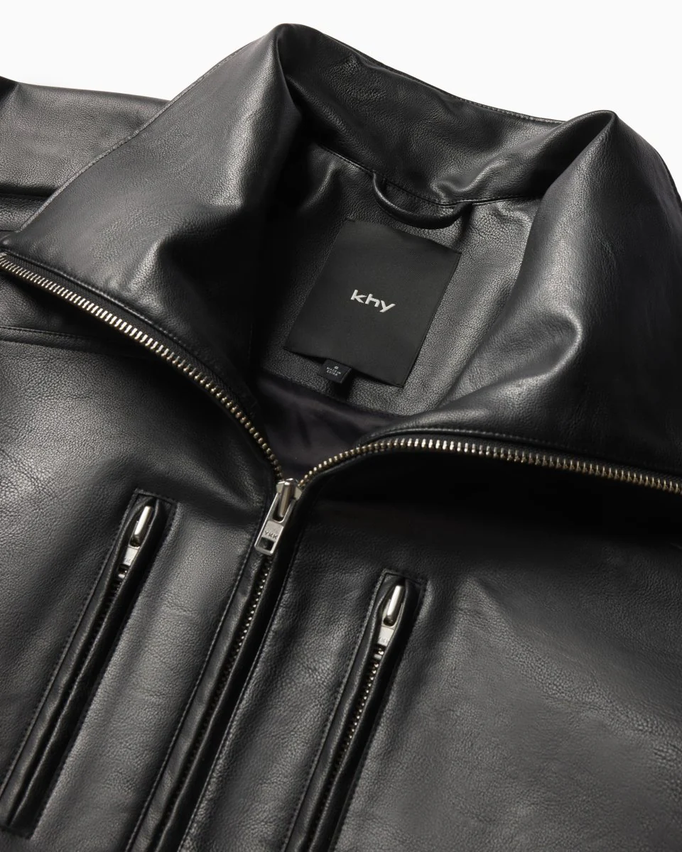 Faux Leather Trench | Black - Image 7