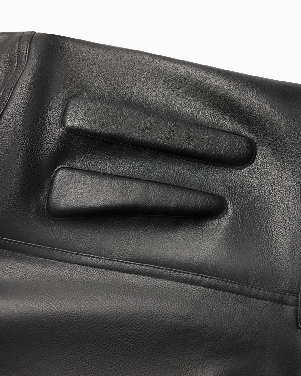 Faux Leather Trench | Black - Image 9