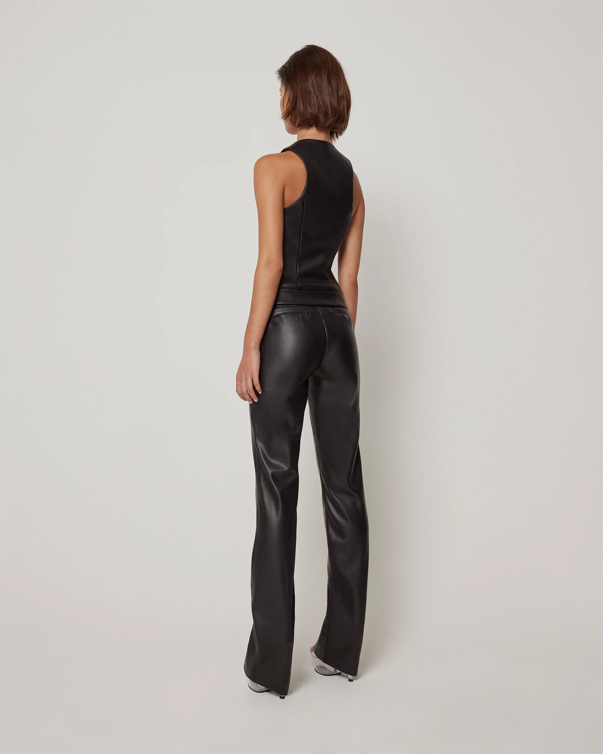 Faux Leather Zip Up Tank | Black - Image 5