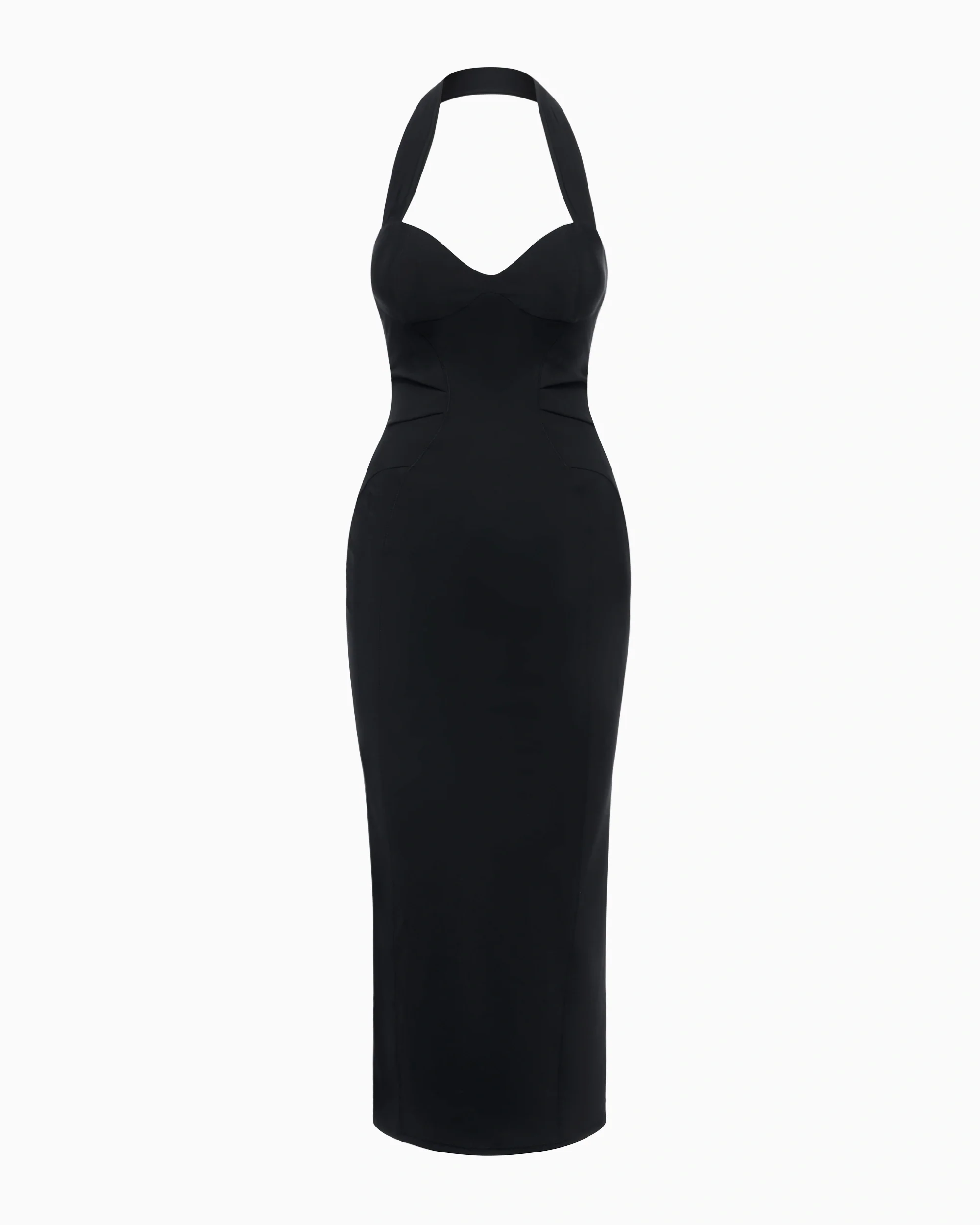 Fitted Halter Dress | Black - Image 2