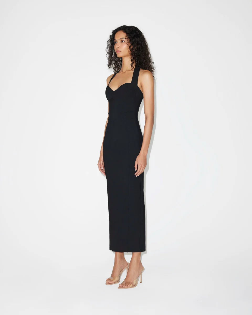 Fitted Halter Dress | Black - Image 4