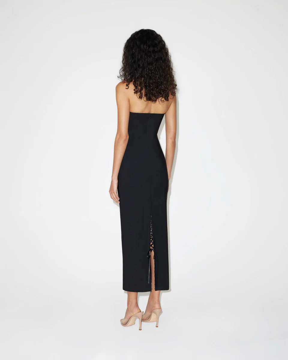Fitted Halter Dress | Black - Image 5