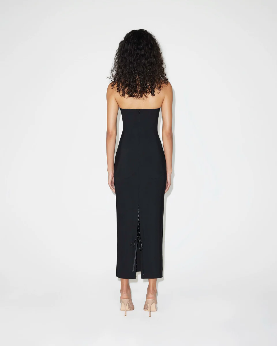 Fitted Halter Dress | Black - Image 6