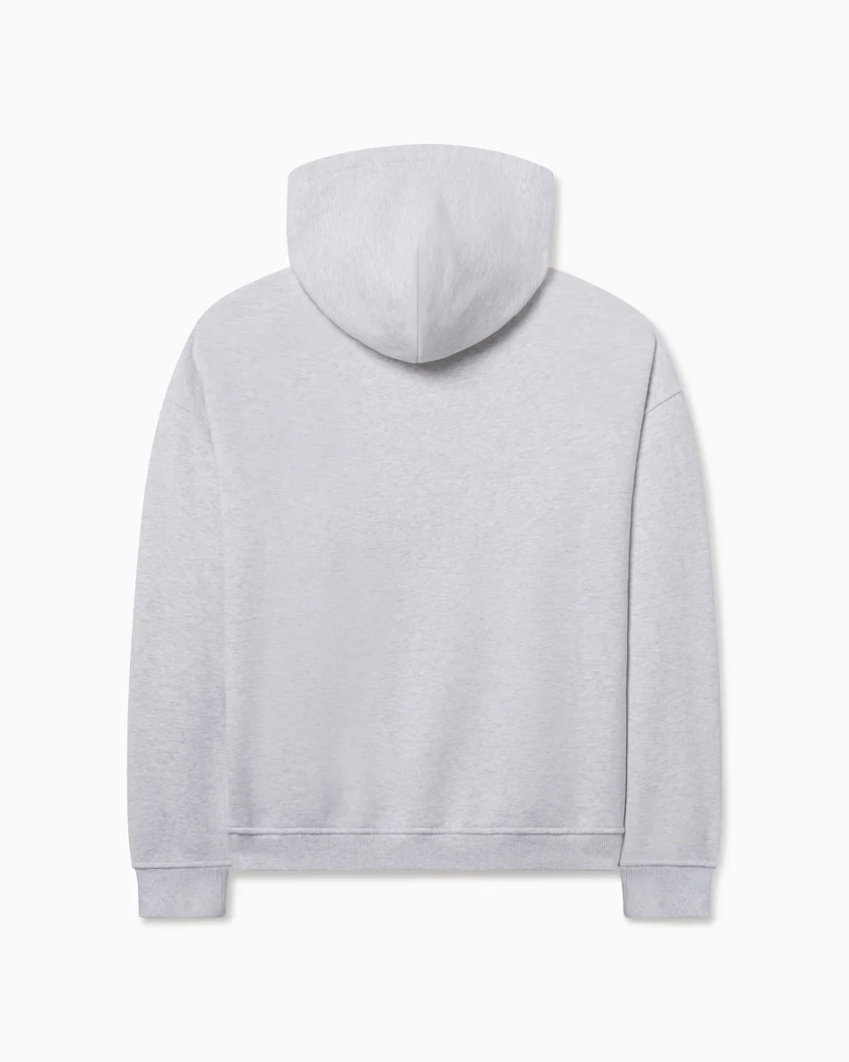 Fleece Oversized Hoodie | Light Heather Grey - Image 10