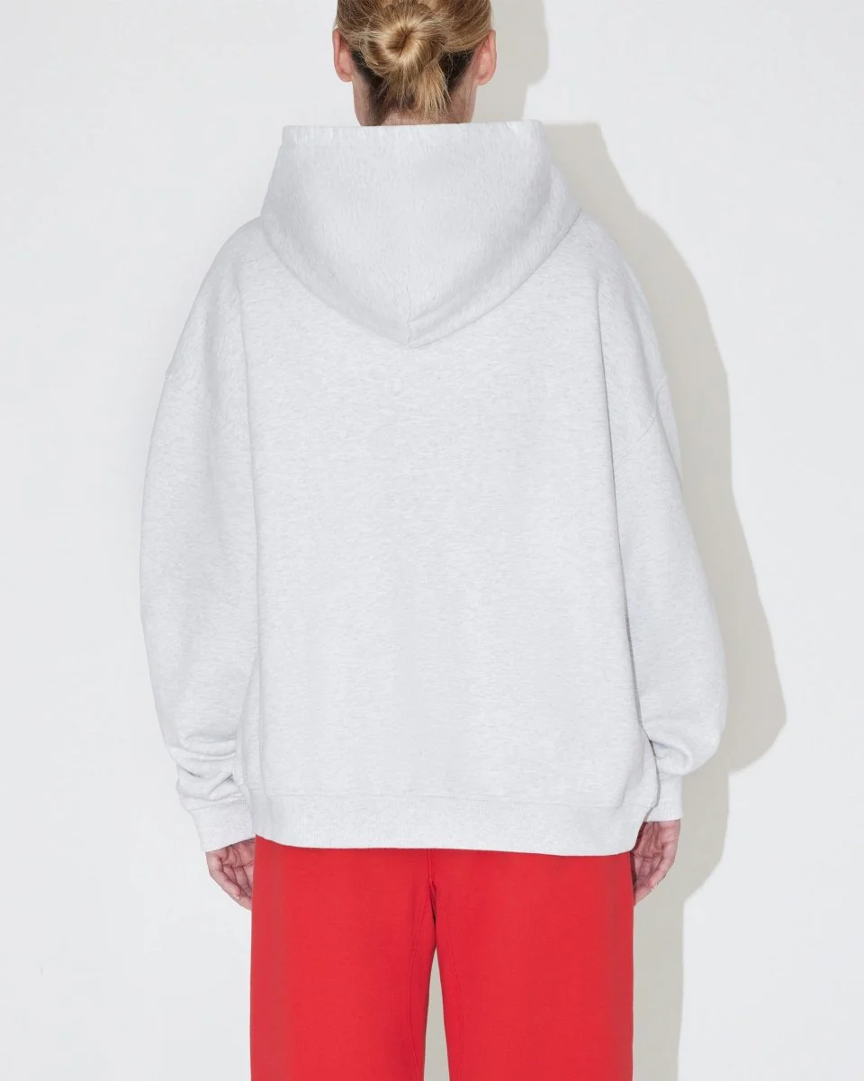 Fleece Oversized Hoodie | Light Heather Grey - Image 5