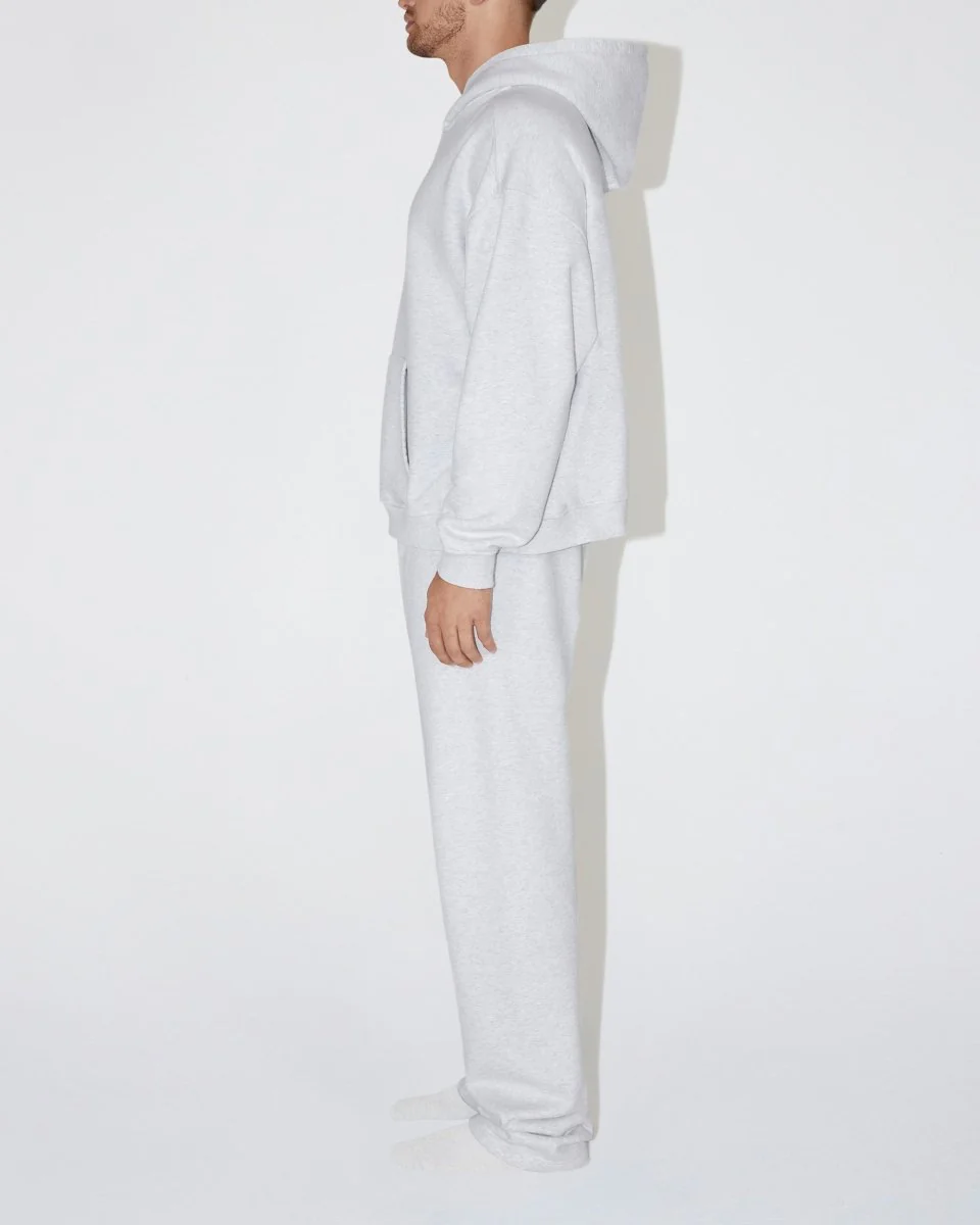 Fleece Oversized Hoodie | Light Heather Grey - Image 7