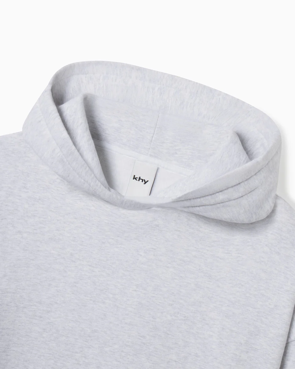 Fleece Oversized Hoodie | Light Heather Grey - Image 9