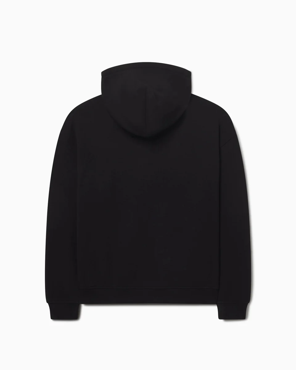 Fleece Oversized Zip Hoodie | Black - Image 11