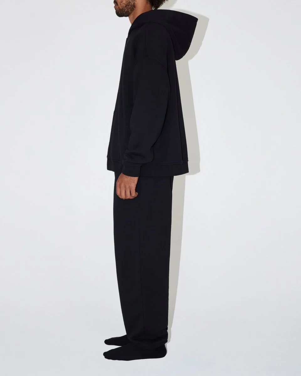 Fleece Oversized Zip Hoodie | Black - Image 7