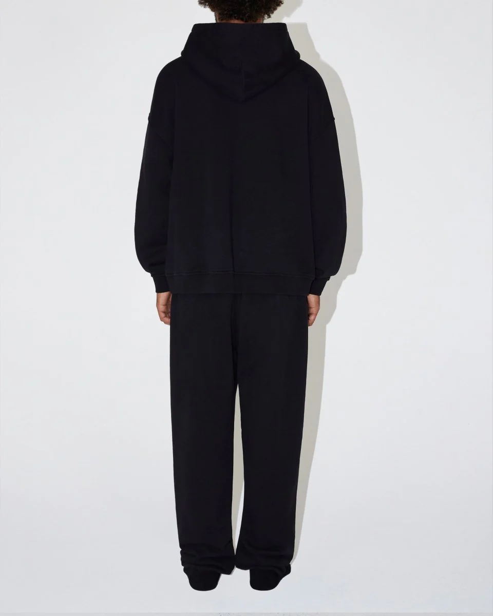 Fleece Oversized Zip Hoodie | Black - Image 8