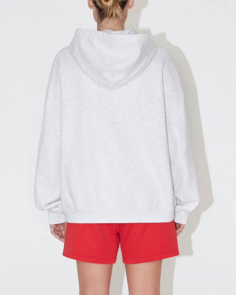 Fleece Oversized Zip Hoodie | Light Heather Grey - Image 6