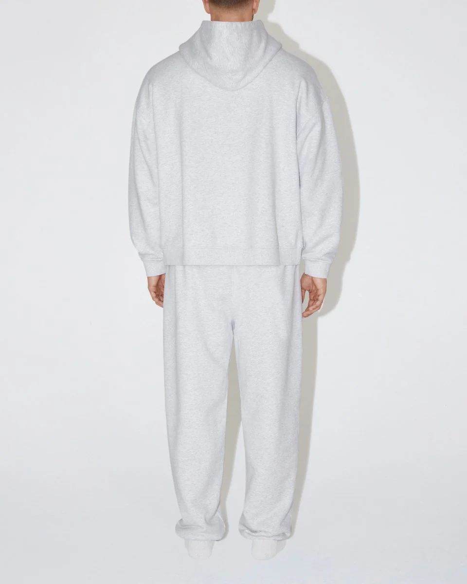 Fleece Oversized Zip Hoodie | Light Heather Grey - Image 9