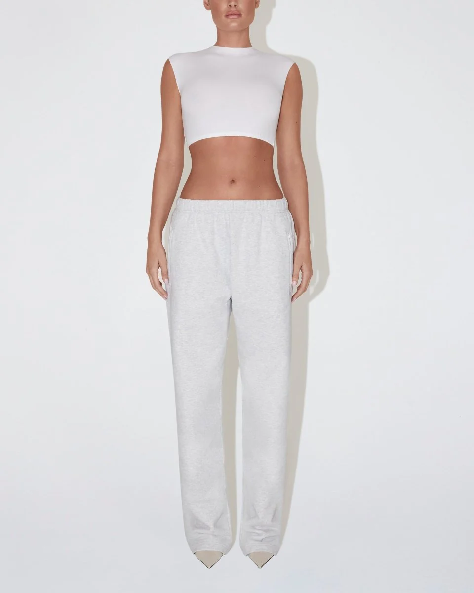 Fleece Straight Leg Pant | Light Heather Grey - Image 3