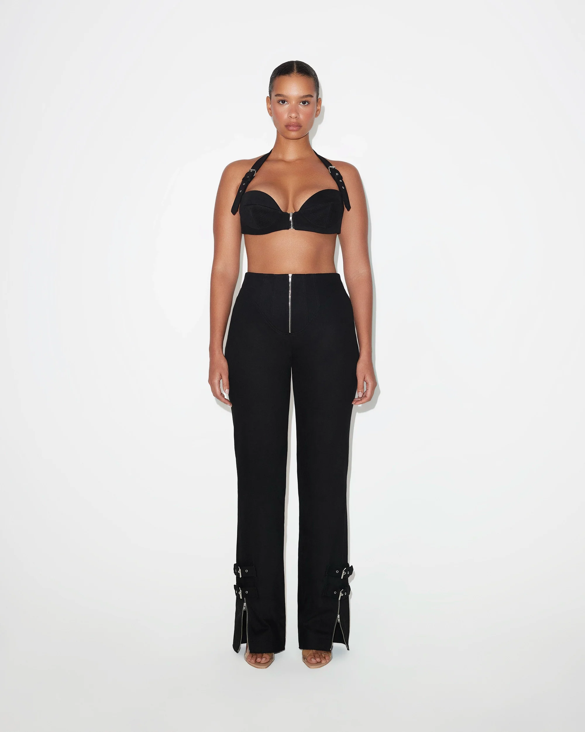 High Rise Denim Trousers | Black - Image 3