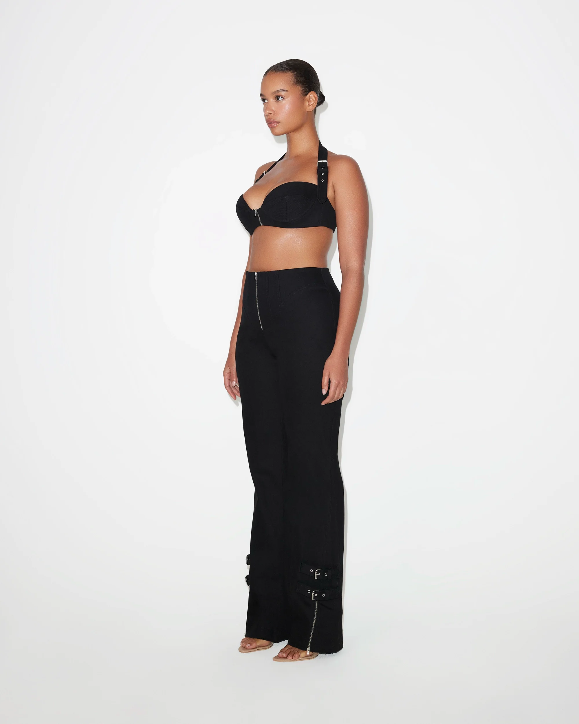 High Rise Denim Trousers | Black - Image 4
