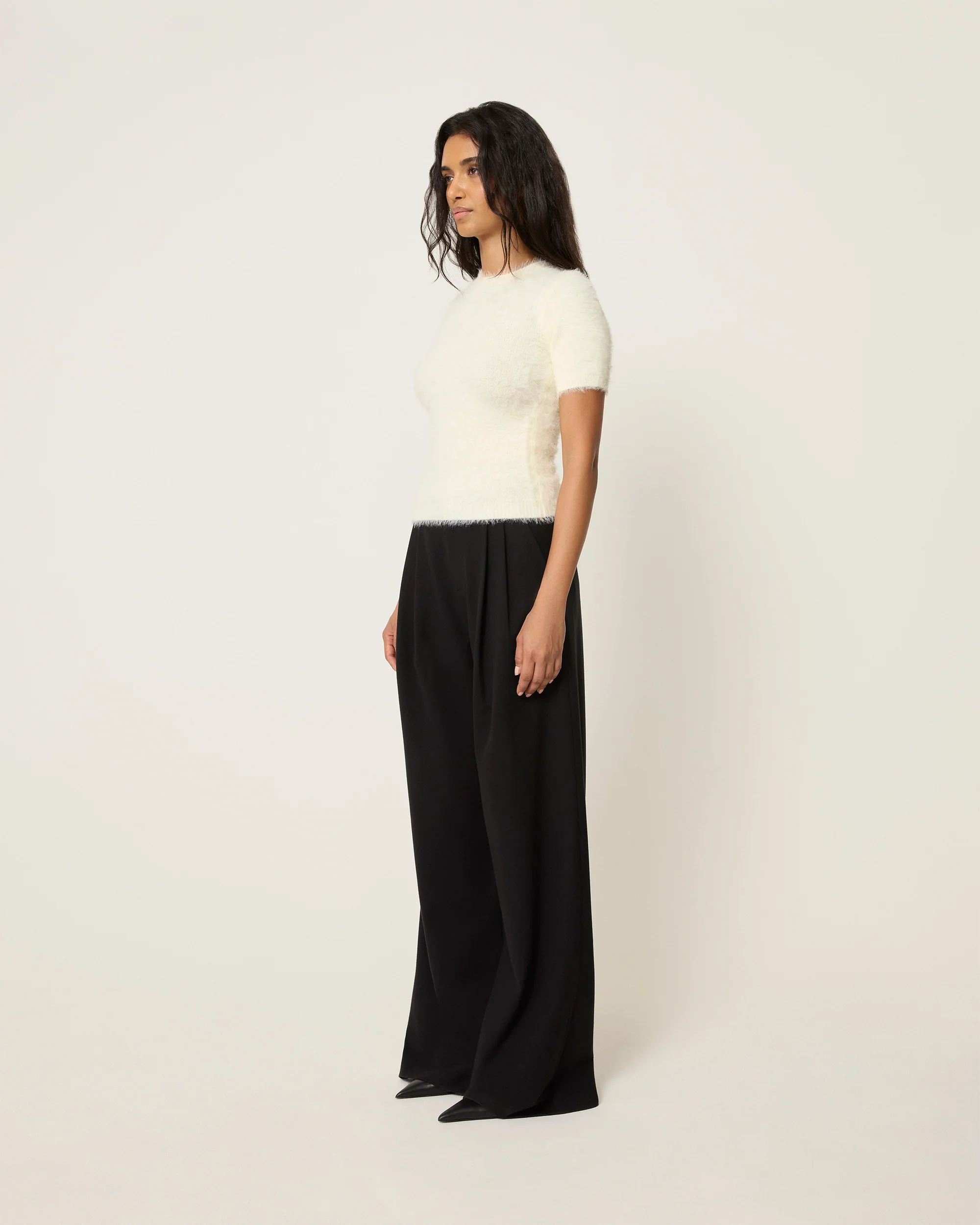 Knit Short Sleeve | Cream - Image 3
