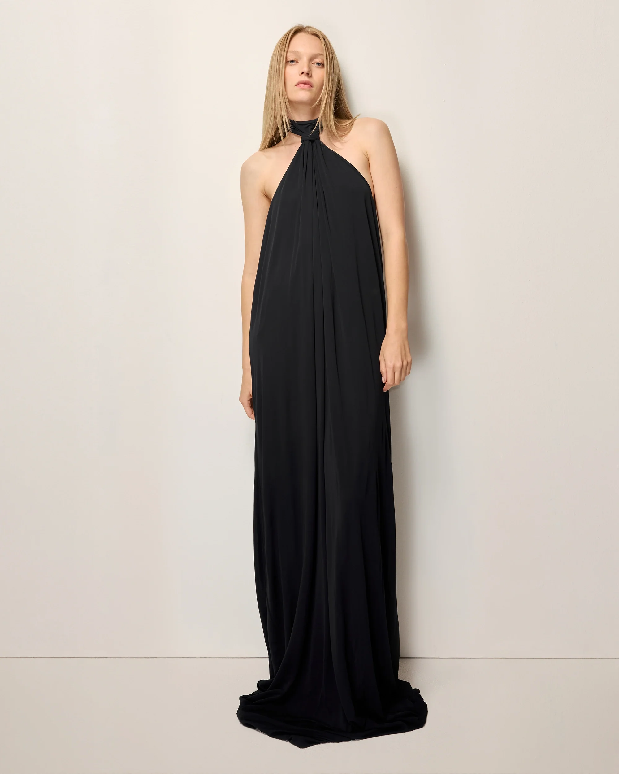 Knotted Halter Gown | Black - Image 3