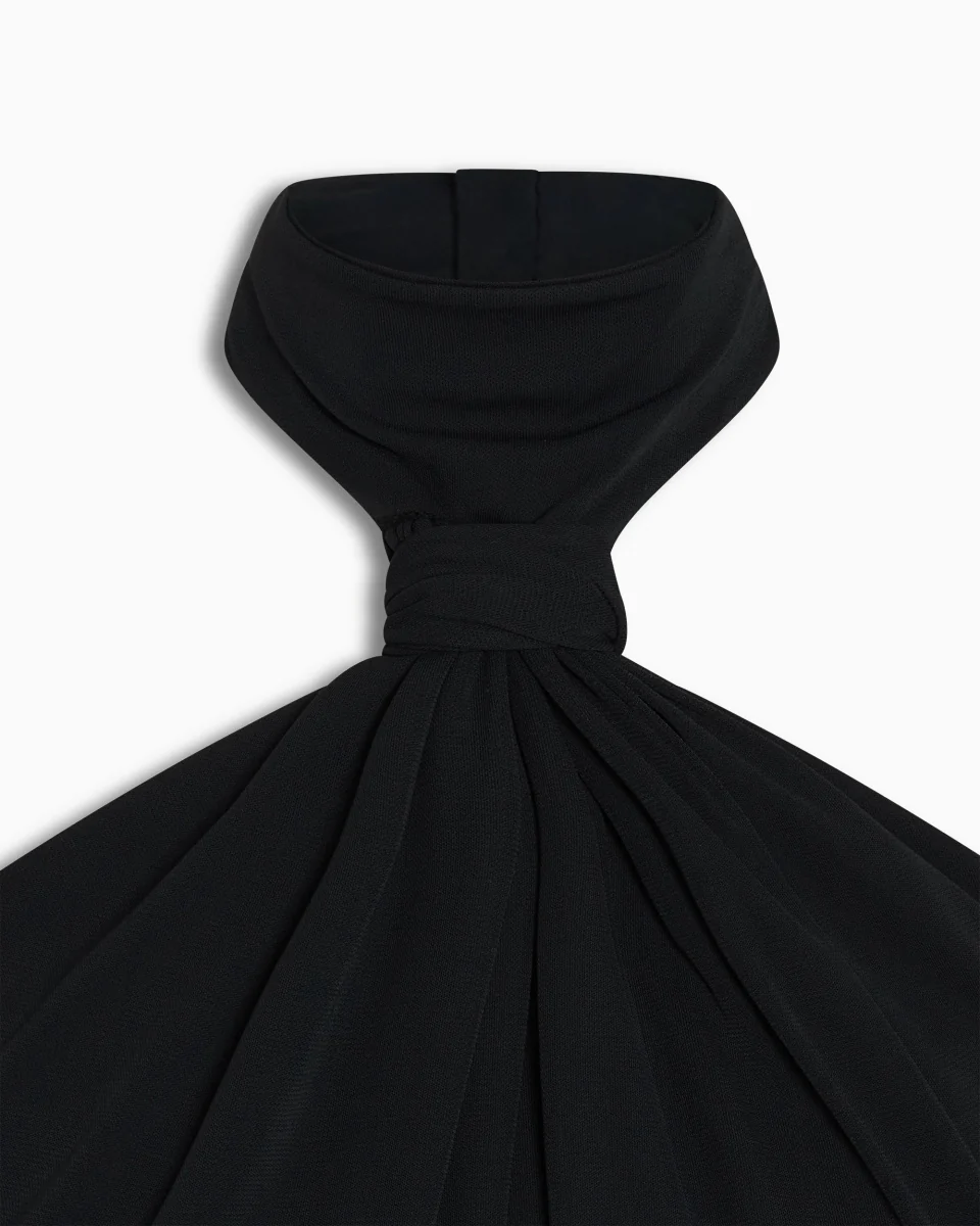 Knotted Halter Gown | Black - Image 6