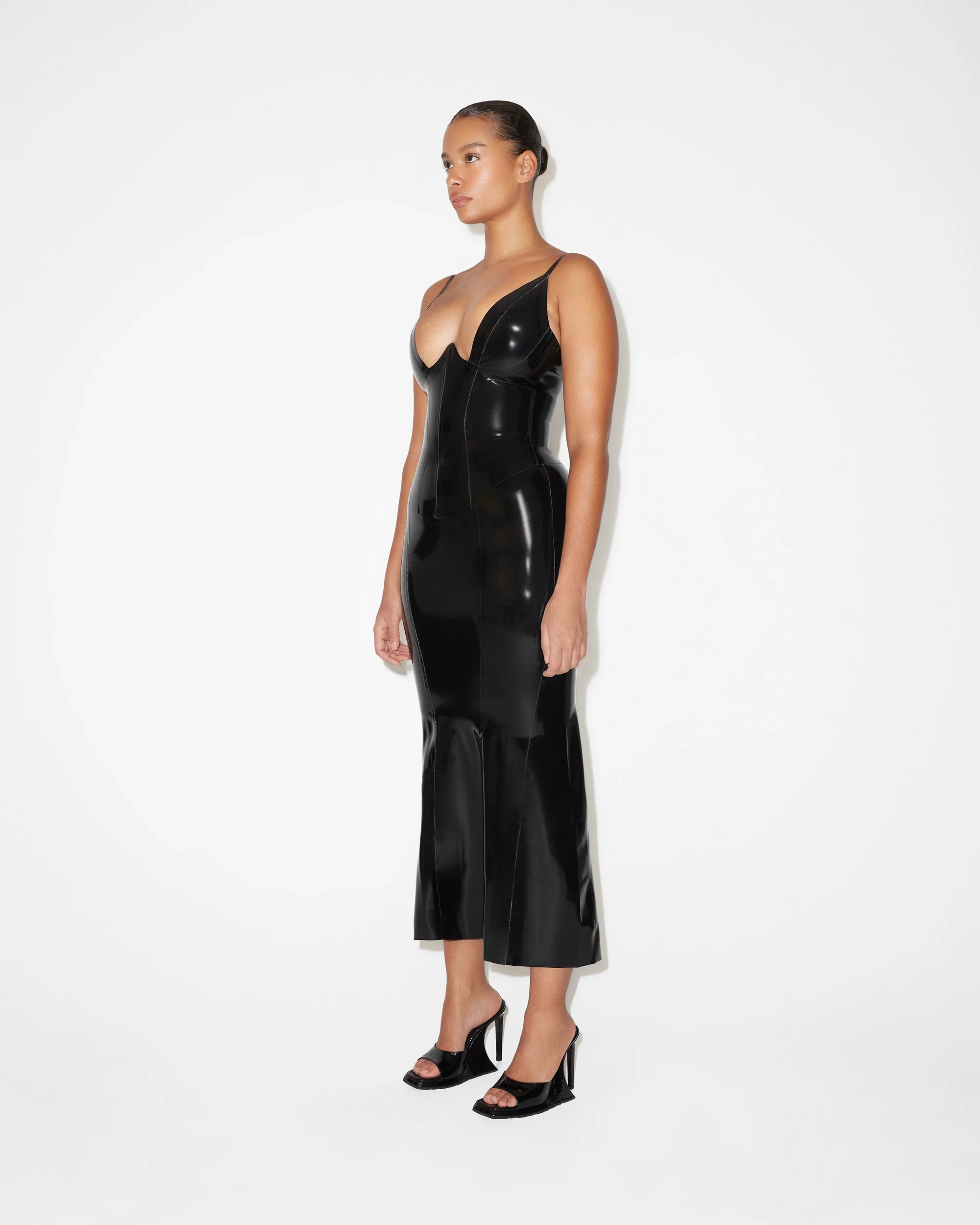 Latex Maxi Skirt | Black - Image 3