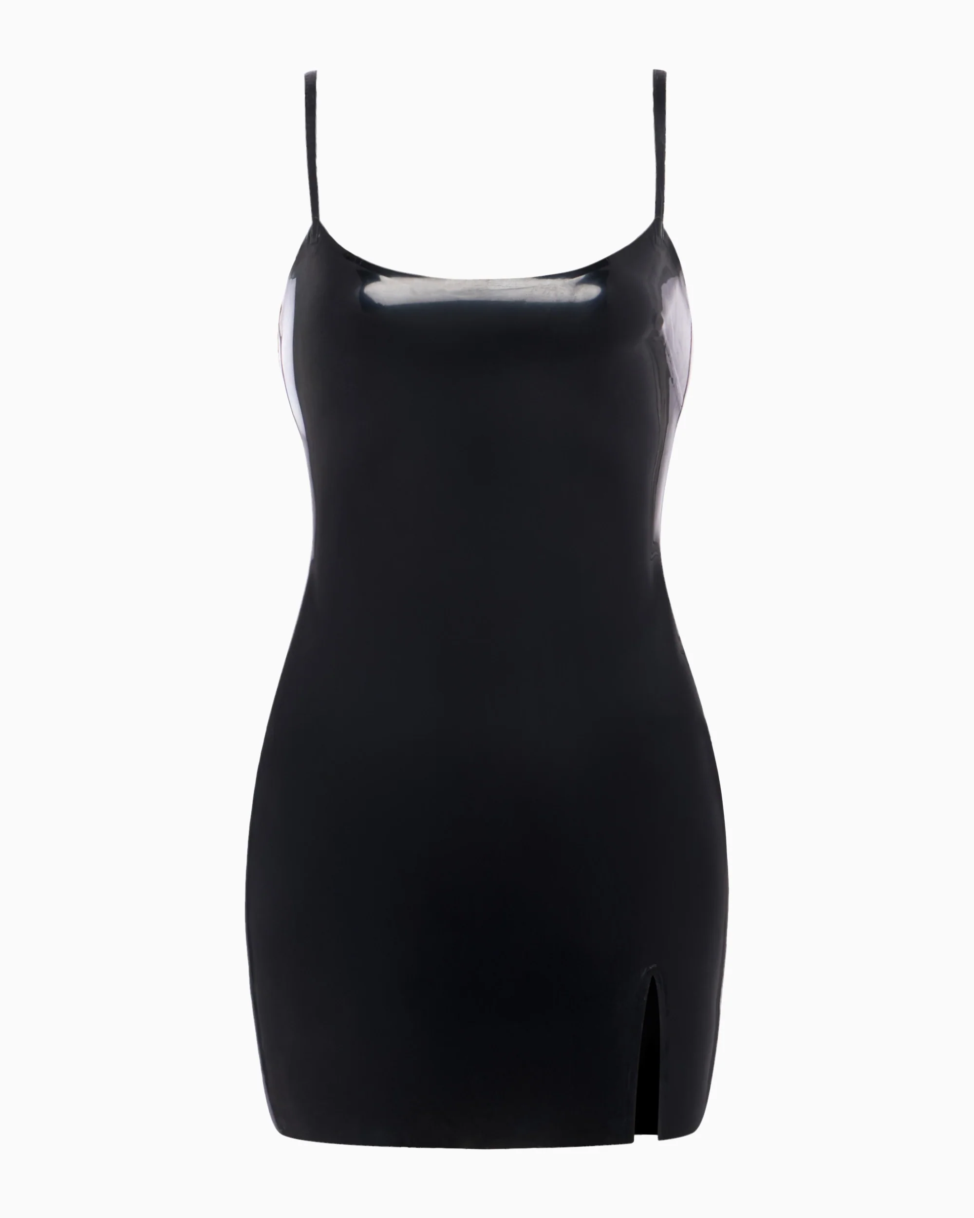 Latex Mini Dress | Black - Image 4