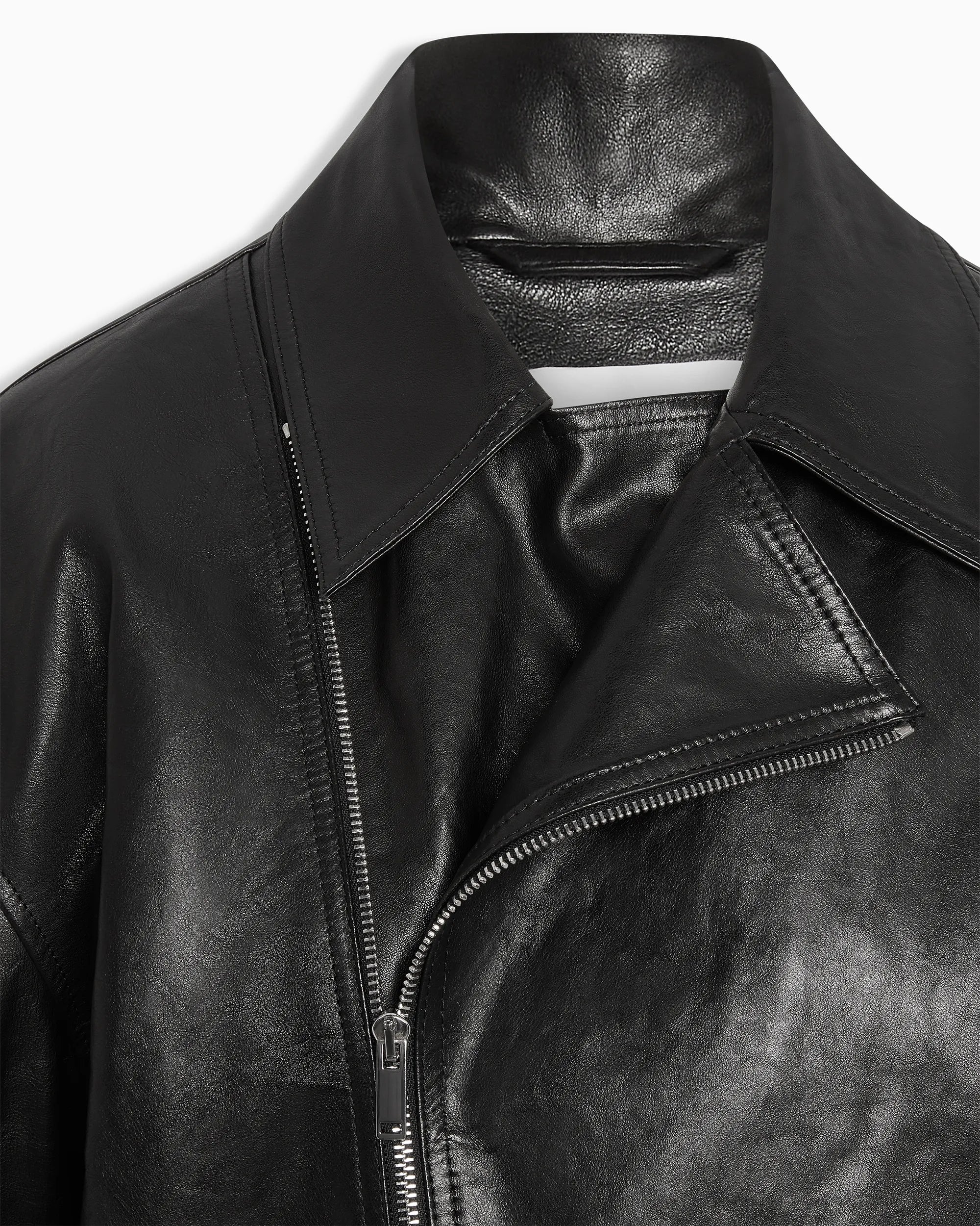 Leather Moto Jacket | Black - Image 10
