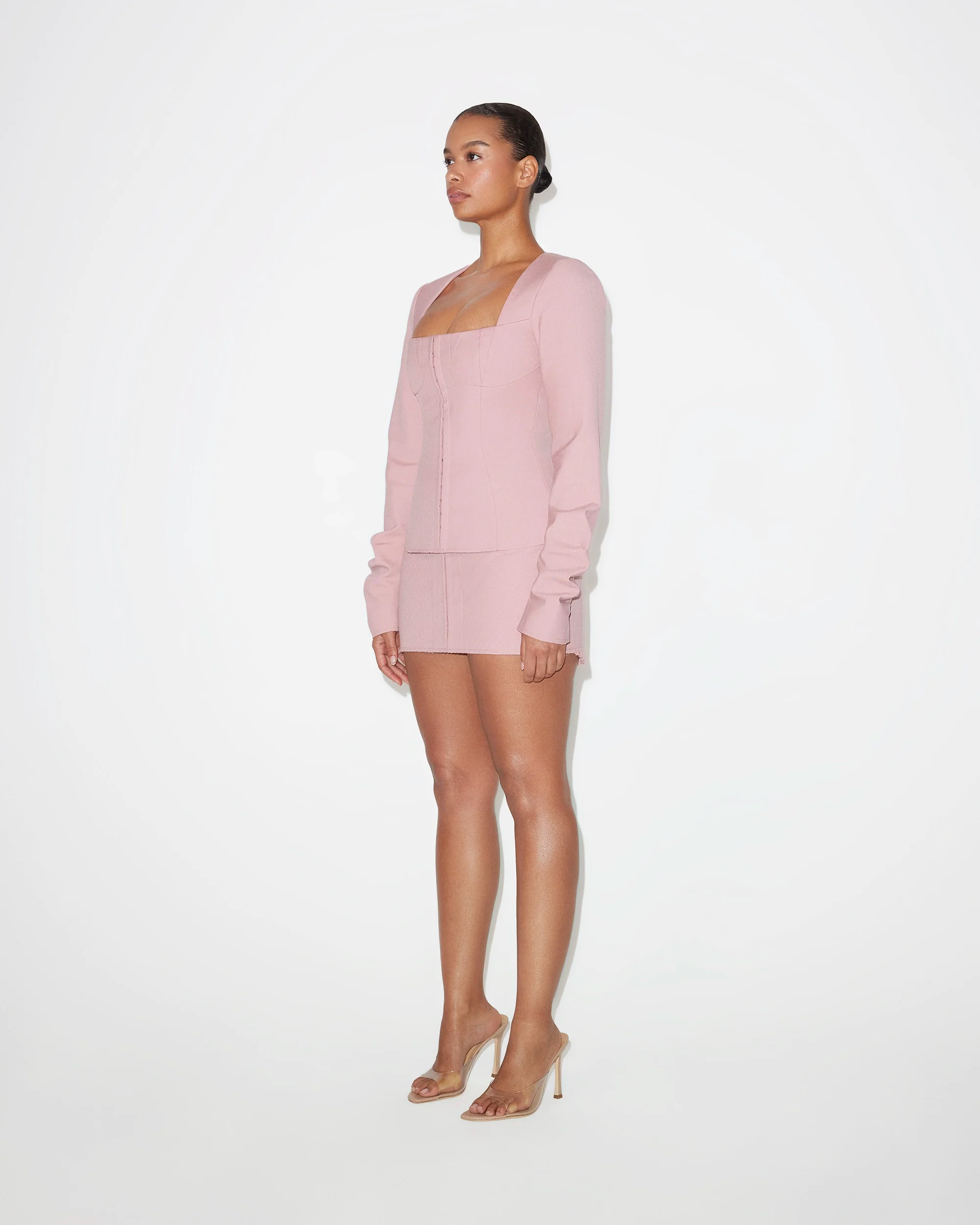 Long Sleeve Corset Top | Blush - Image 3