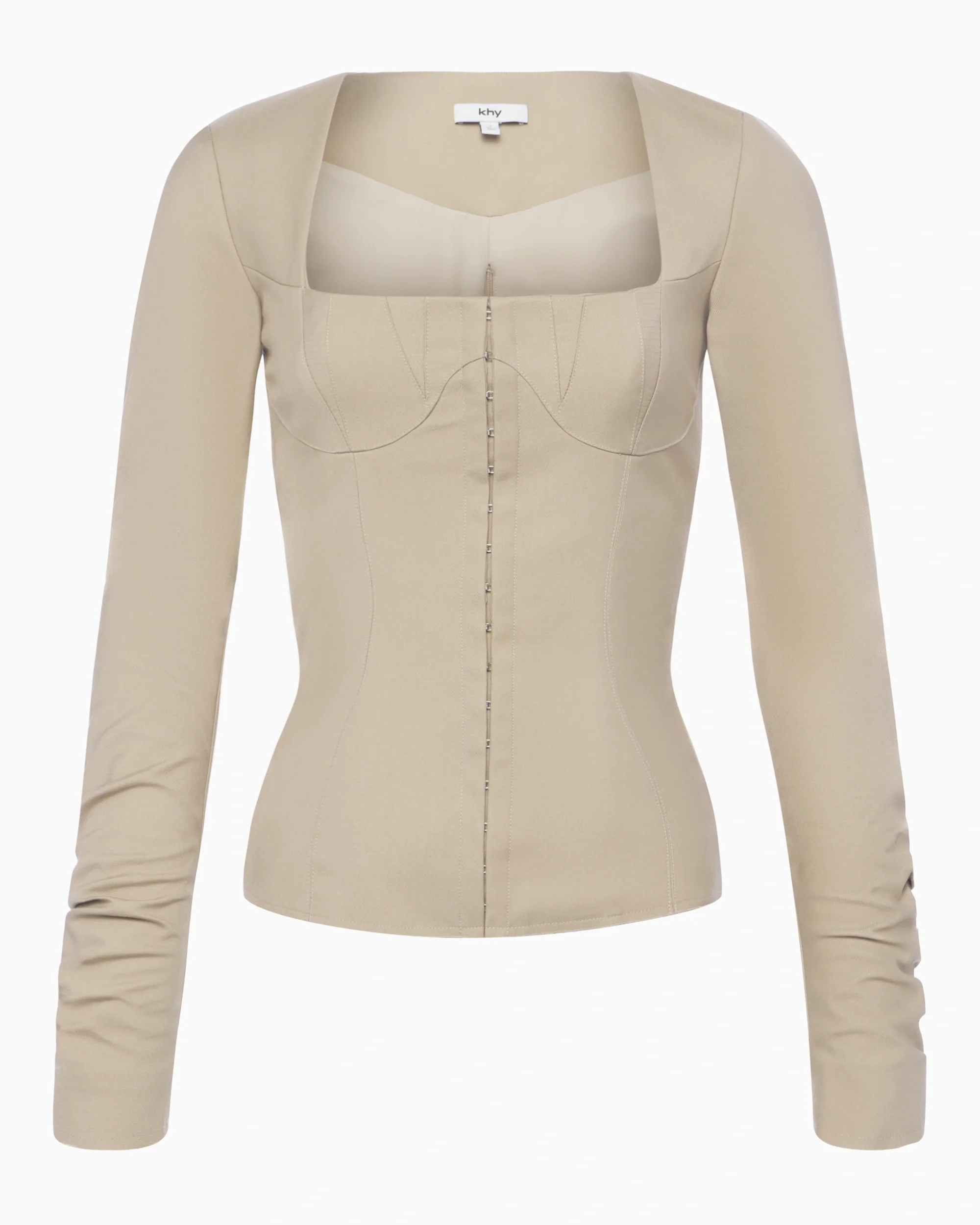 Long Sleeve Corset Top | Sand - Image 2