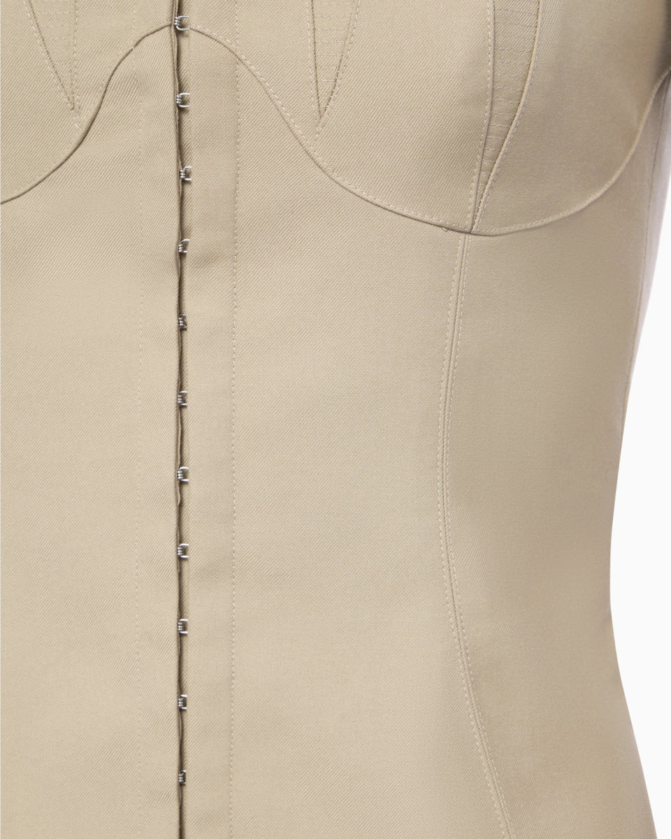 Long Sleeve Corset Top | Sand - Image 6