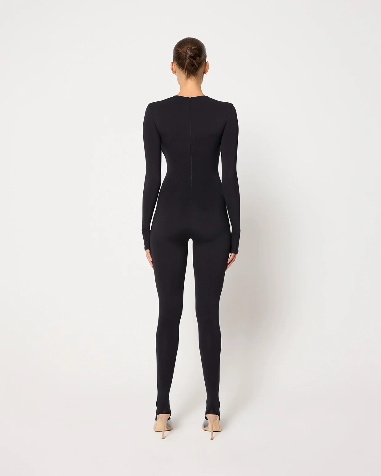 Long Sleeve Footed Catsuit | Black - Image 5