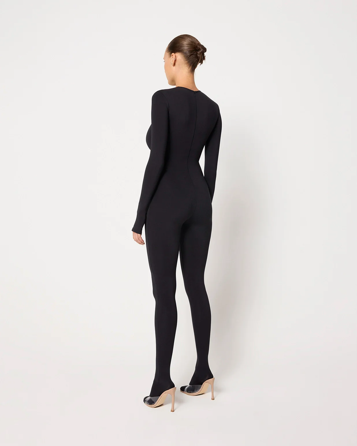 Long Sleeve Footed Catsuit | Black - Image 6