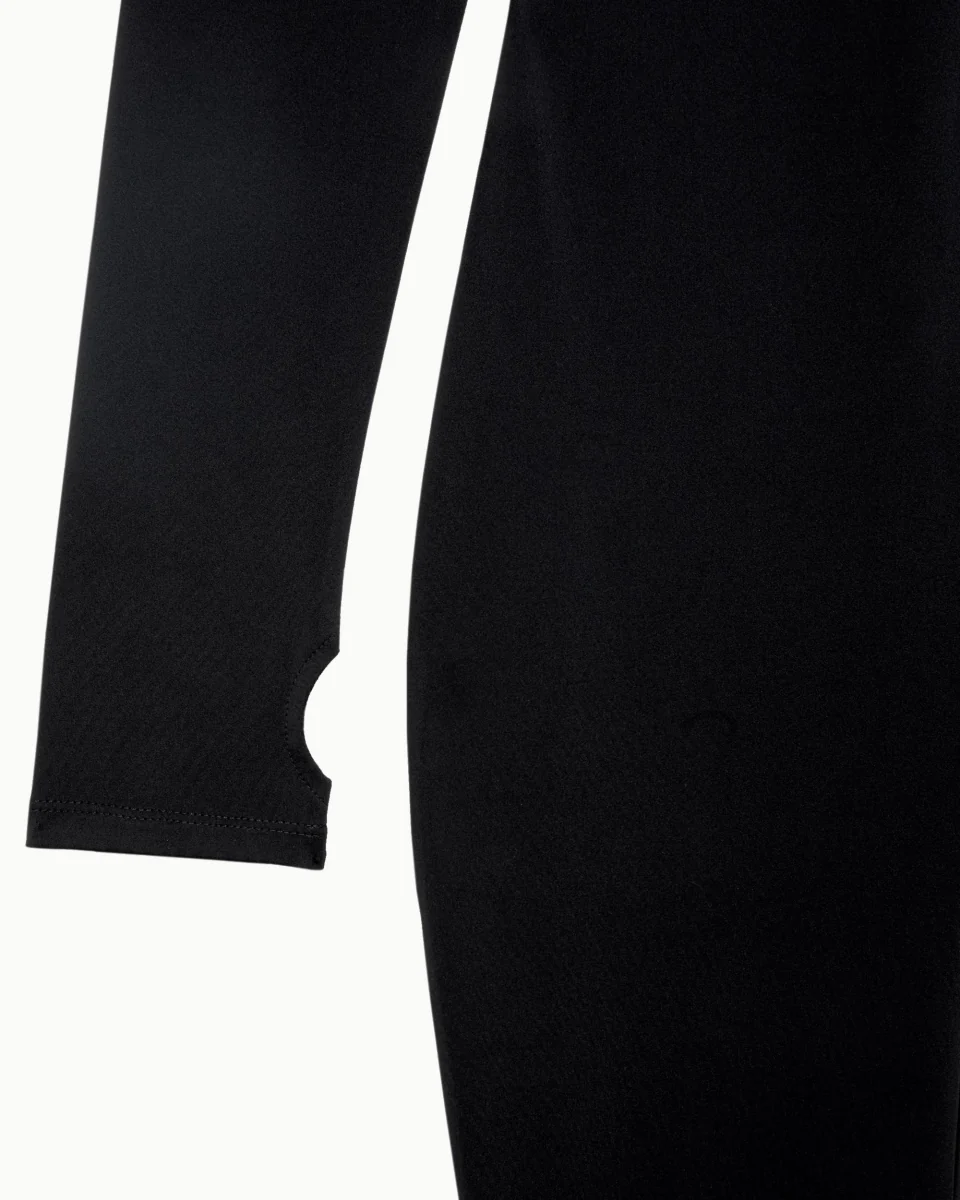 Long Sleeve Footed Catsuit | Black - Image 8