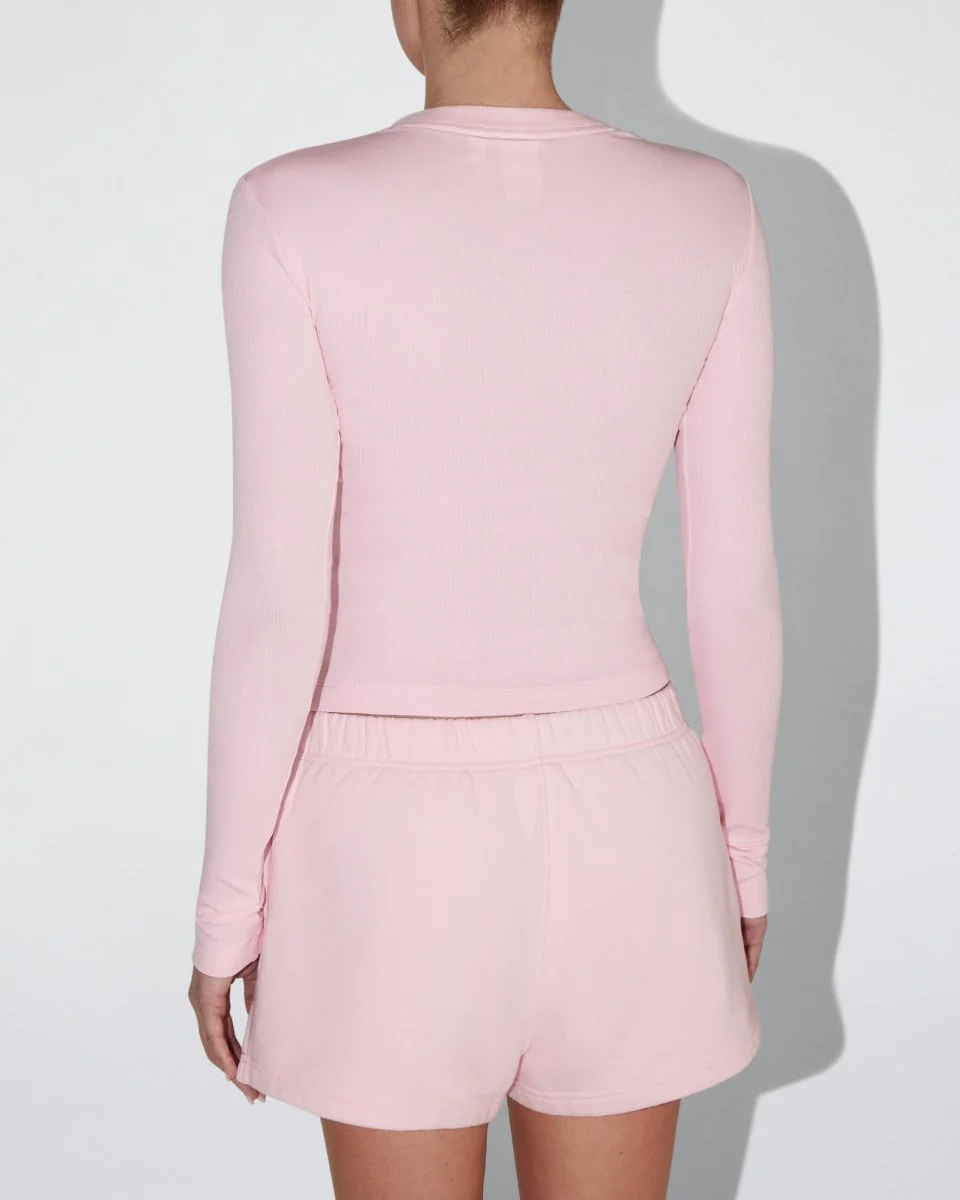 Long Sleeve Ribbed Tee | Orchid Pink - Image 6