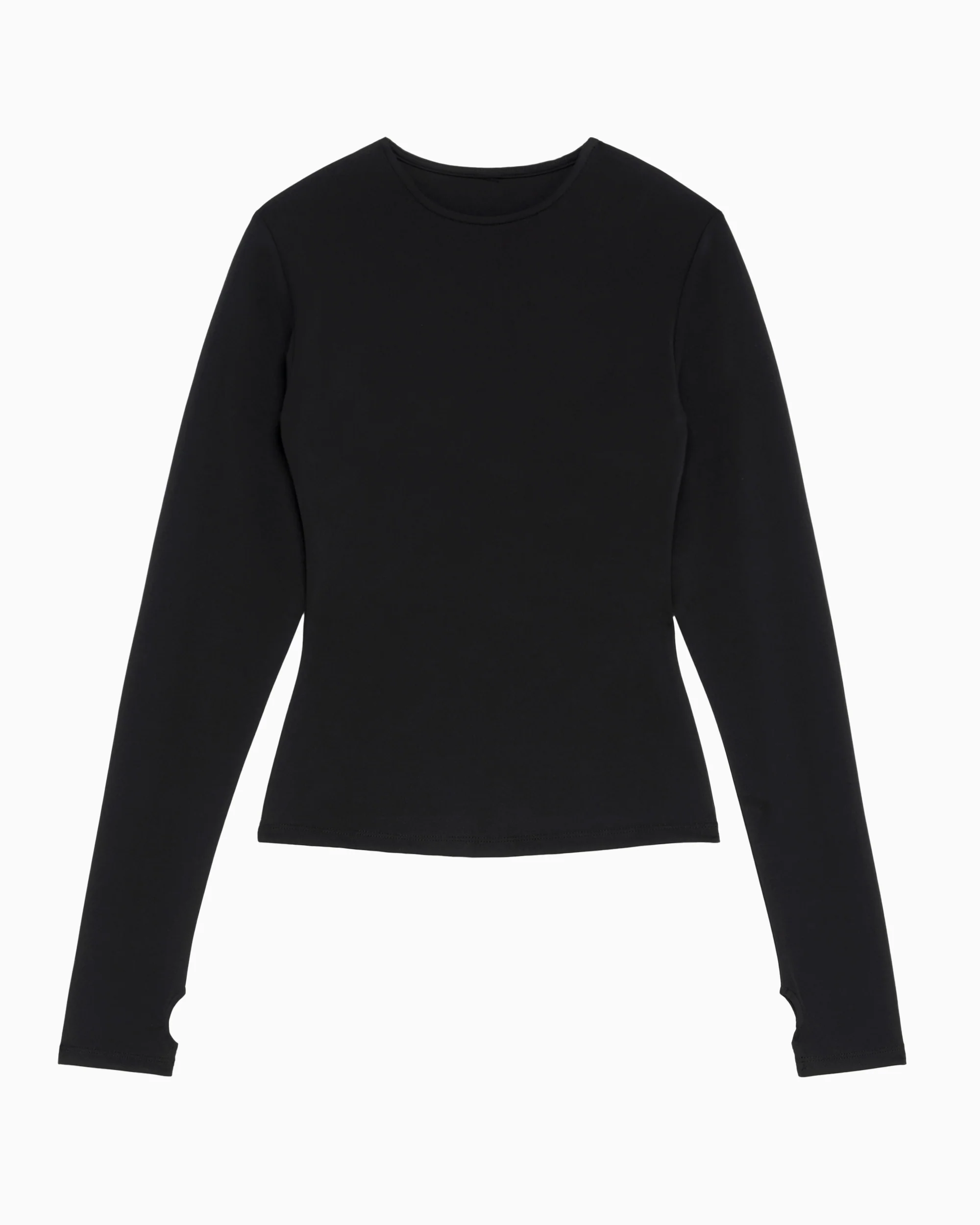 Long Sleeve Thumb Hole Tee | Black - Image 2