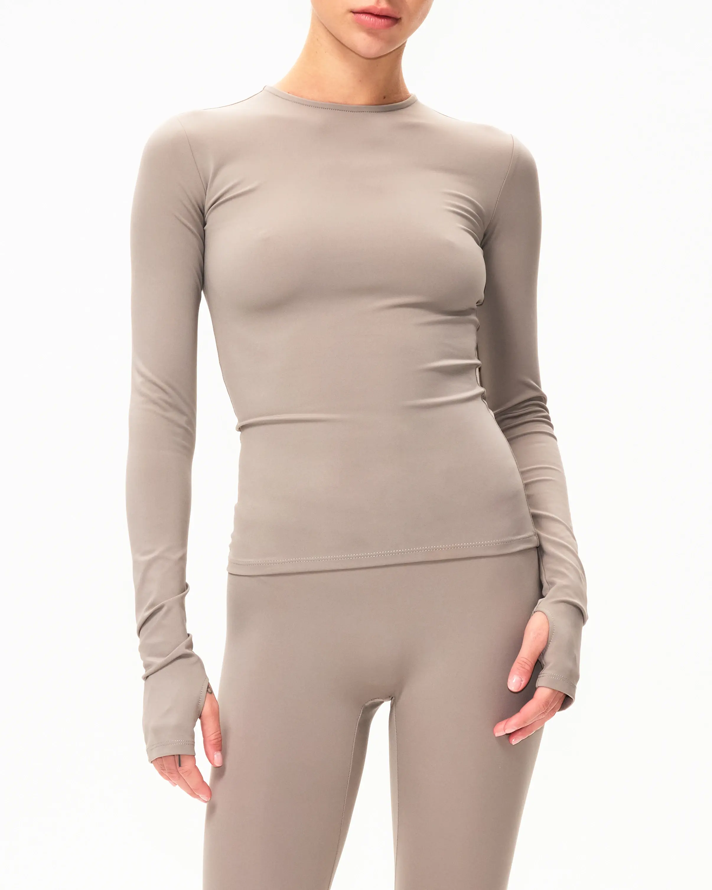 Long Sleeve Thumb Hole Tee | Cement - Image 6