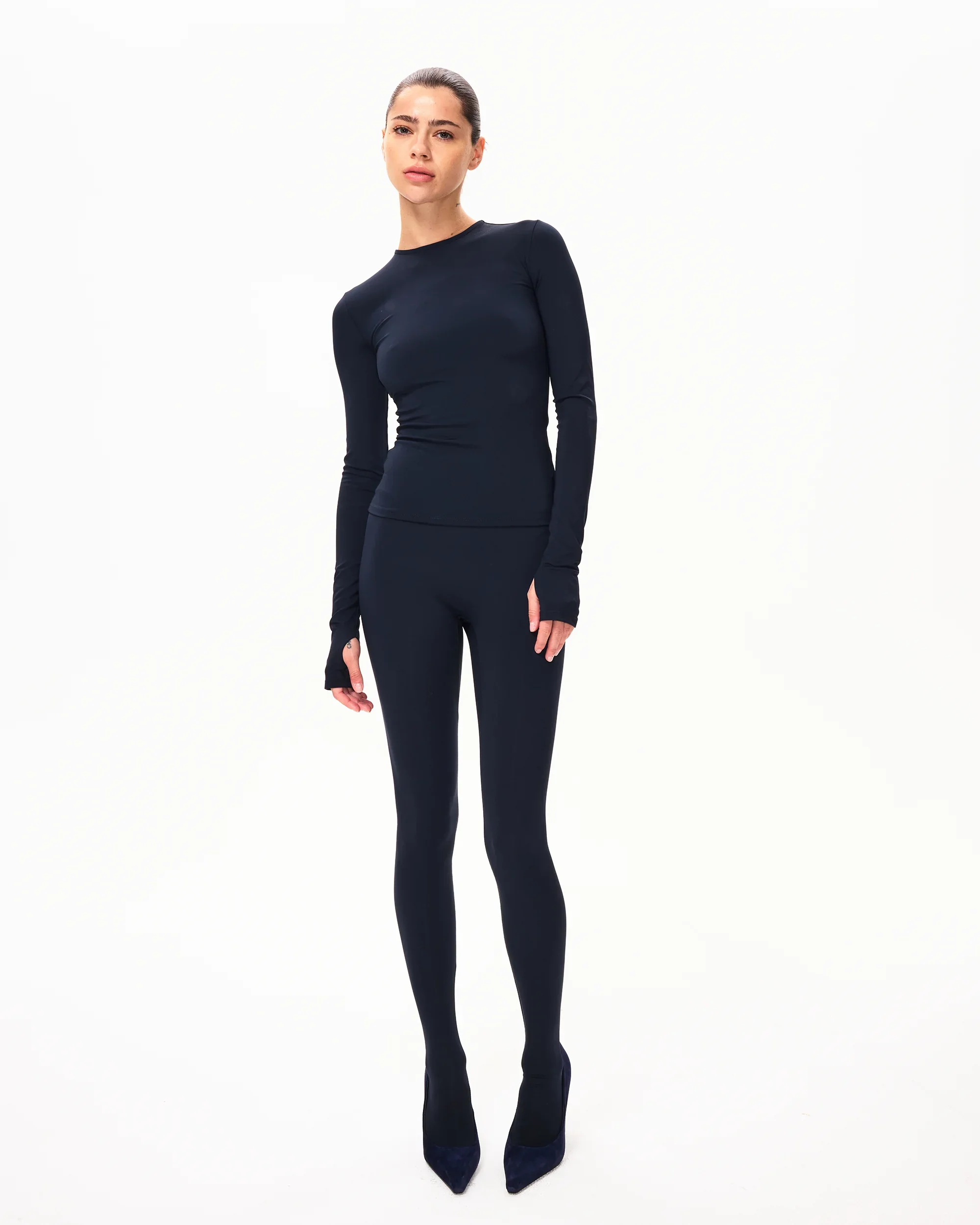 Long Sleeve Thumb Hole Tee | Midnight - Image 4
