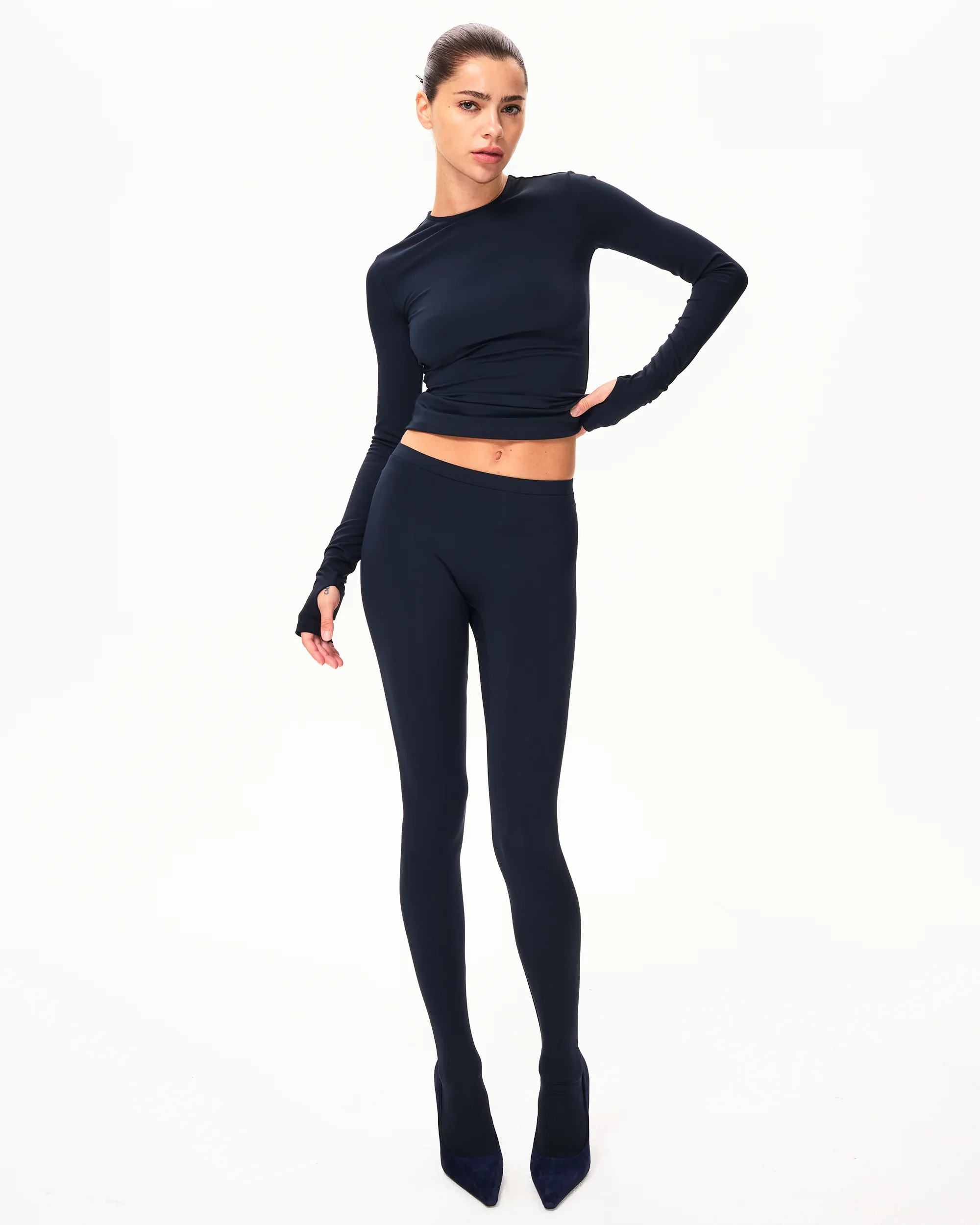 Long Sleeve Thumb Hole Tee | Midnight - Image 6