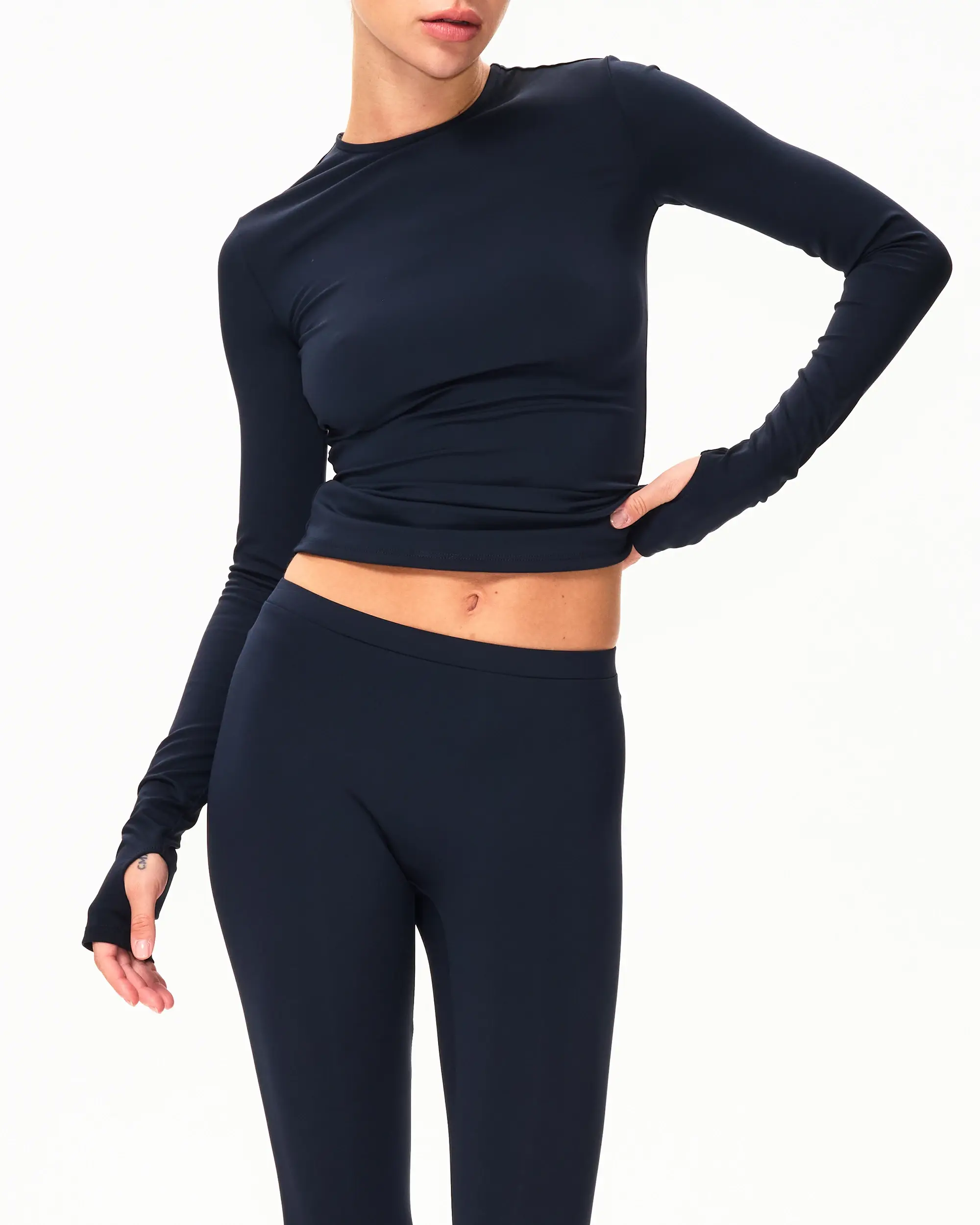 Long Sleeve Thumb Hole Tee | Midnight - Image 7
