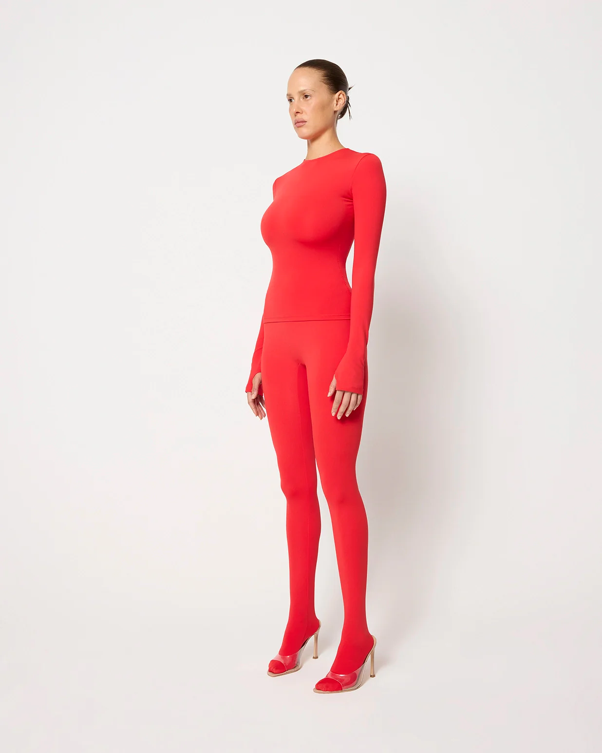 Long Sleeve Thumb Hole Tee | Scarlet - Image 10