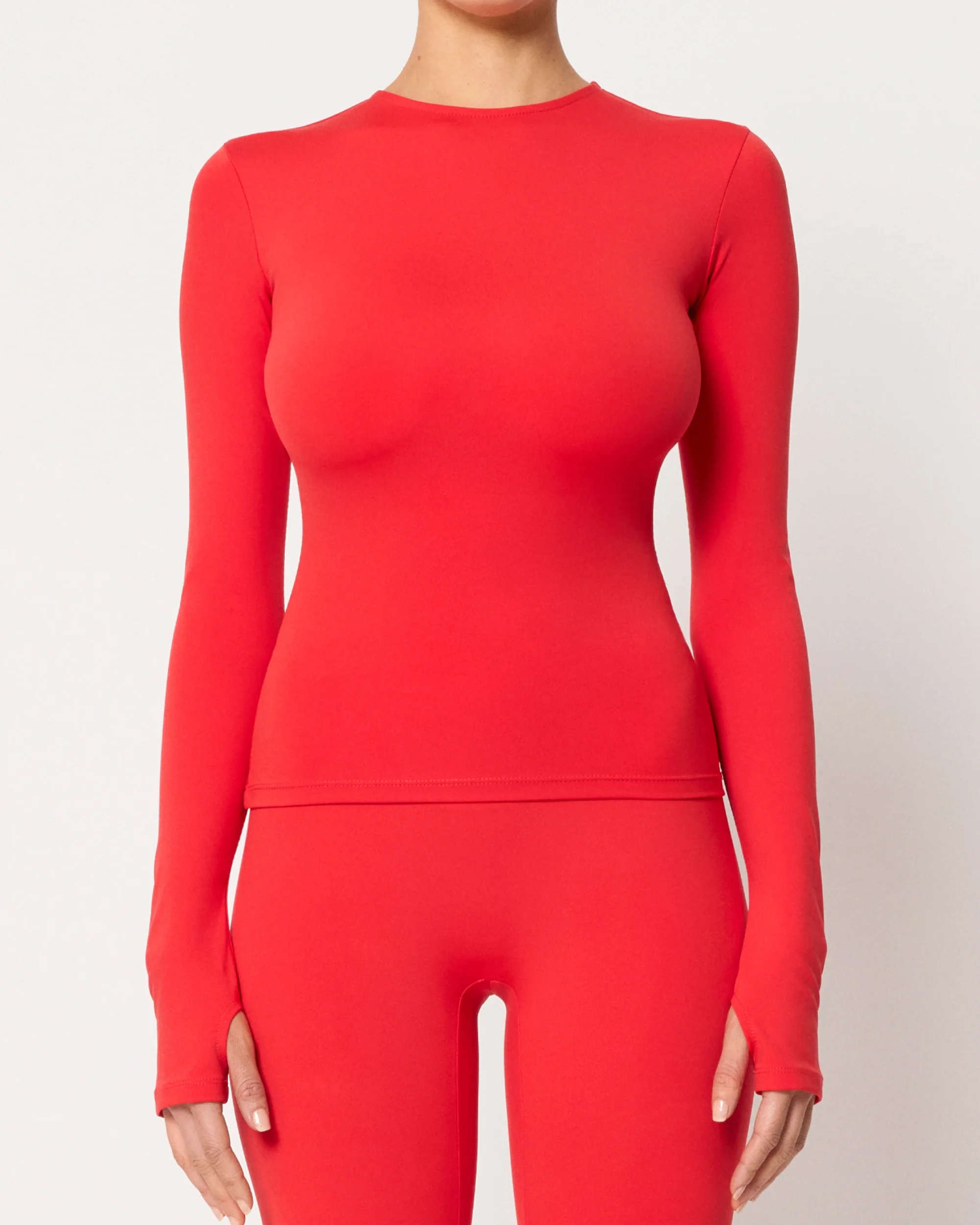 Long Sleeve Thumb Hole Tee | Scarlet - Image 8